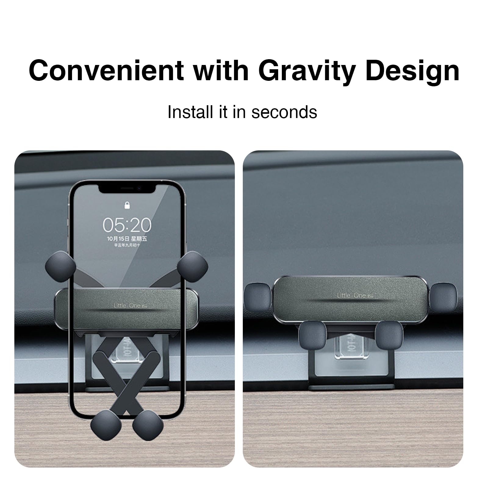 Tesheer Tesla Phone Mount for Model 3 & Y - Gravity Auto-Grip Foldable Holder - 2024 Tesla Accessories for Secure Driving & Navigation