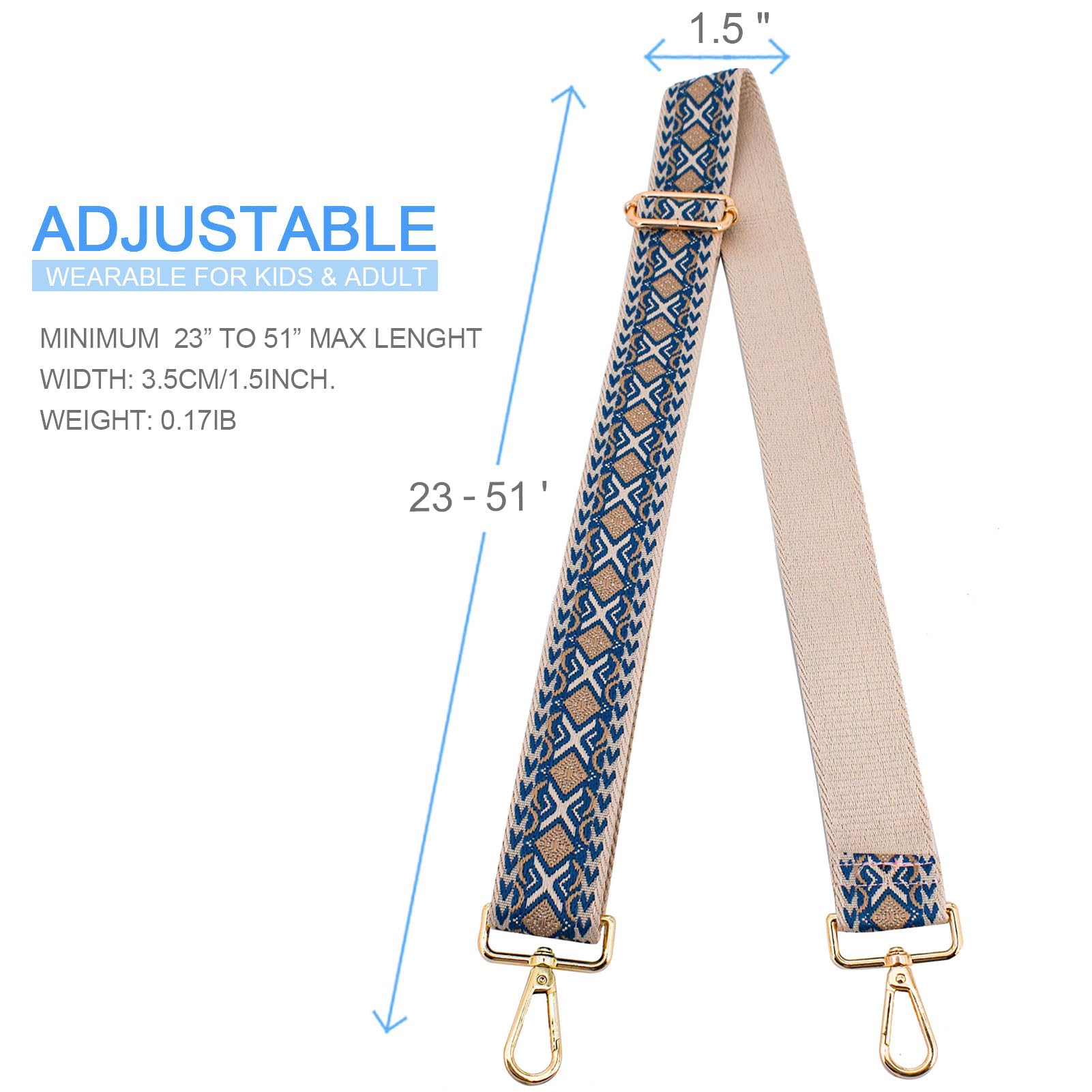 Adjustable Handbag Strap Replacement - Wide Shoulder Strap for Crossbody Bags & Purses - Perfect for Travel, Work, and Everyday Use