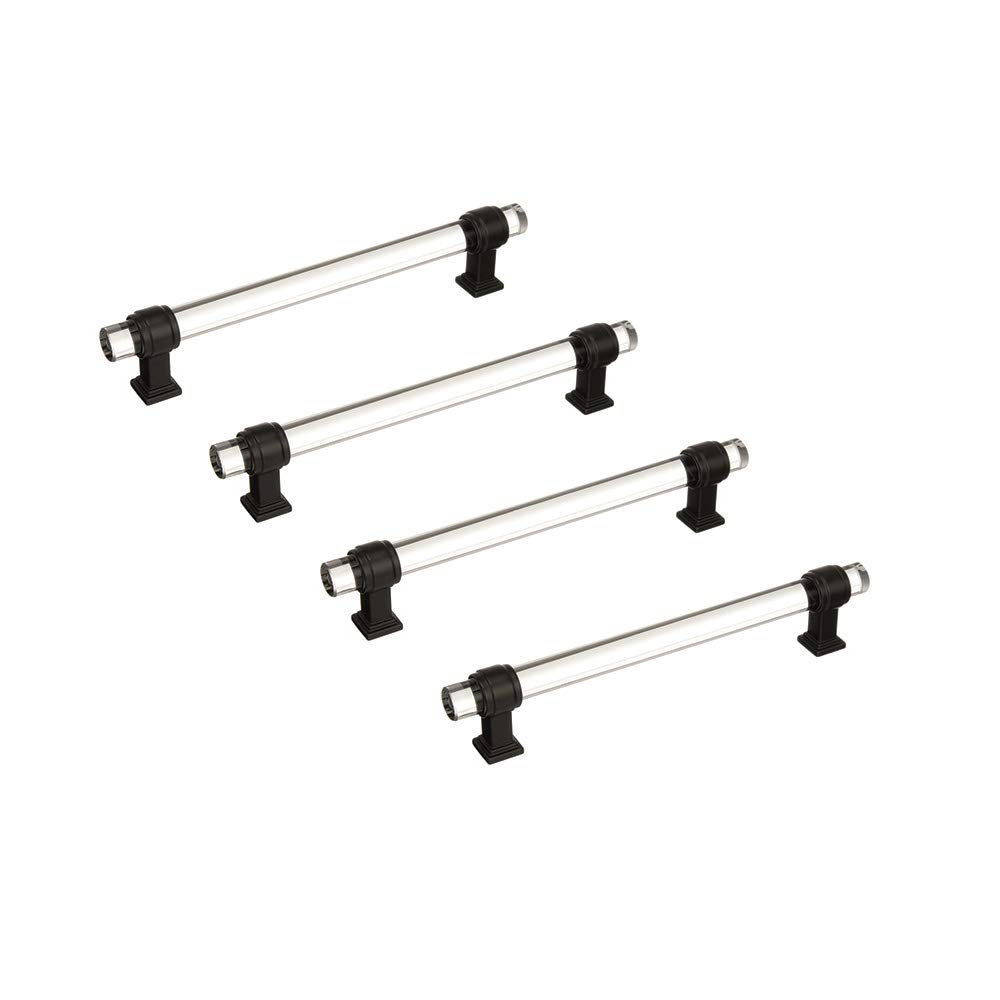 Amerock Pull 160mm Glacio Collection Clear/Black Bronze Cabinet Handle - Modern Kitchen & Bathroom Hardware for Drawers & Cabinets (4-Pack)
