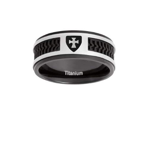 Titanium Black Cross Ring CTR Mormon LDS for Men Size 8-13