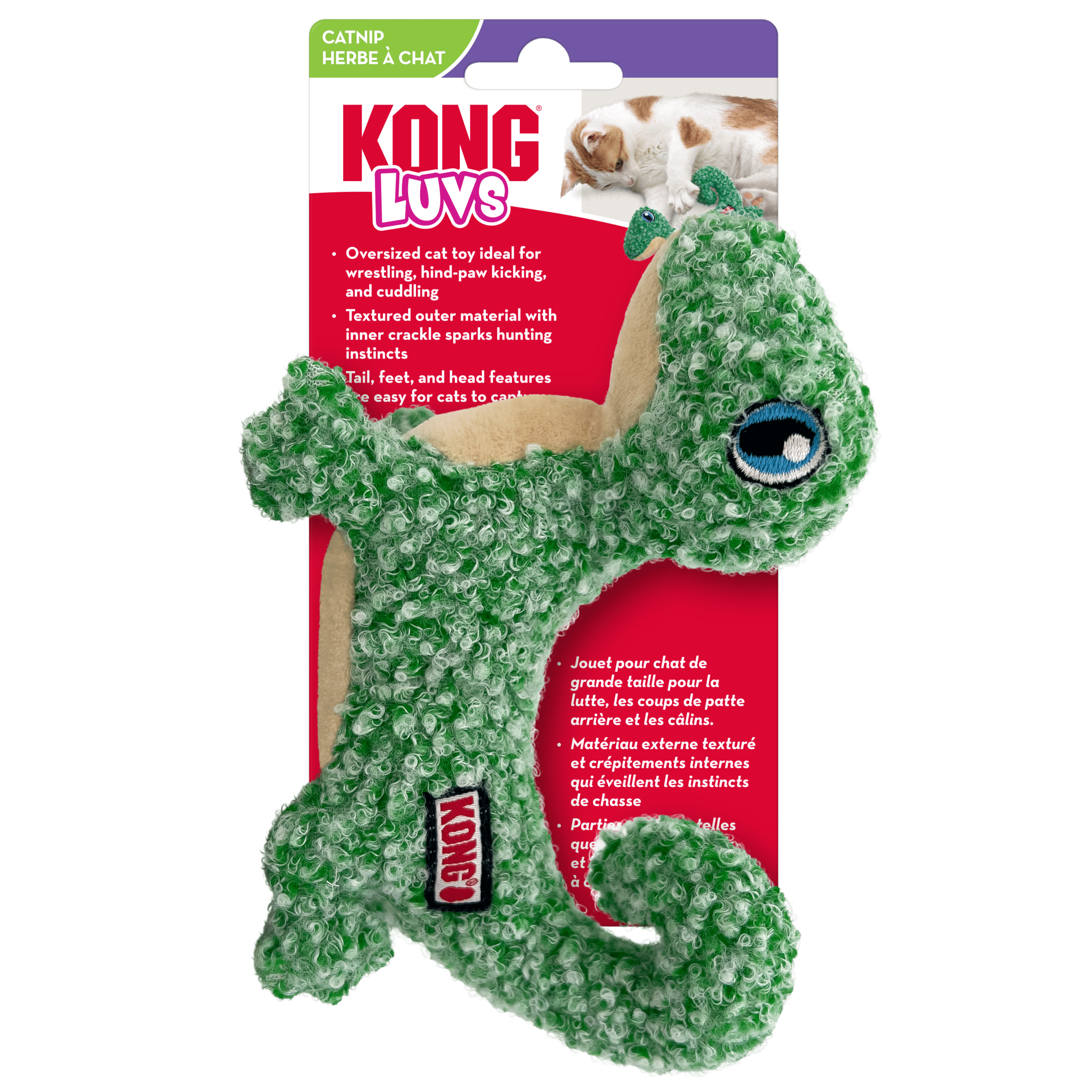 KONG Luvs Lizard Cat Toy - Interactive Pet Toy for Indoor Cats - Perfect for Playtime, Exercise & Bonding with Your Feline Friend