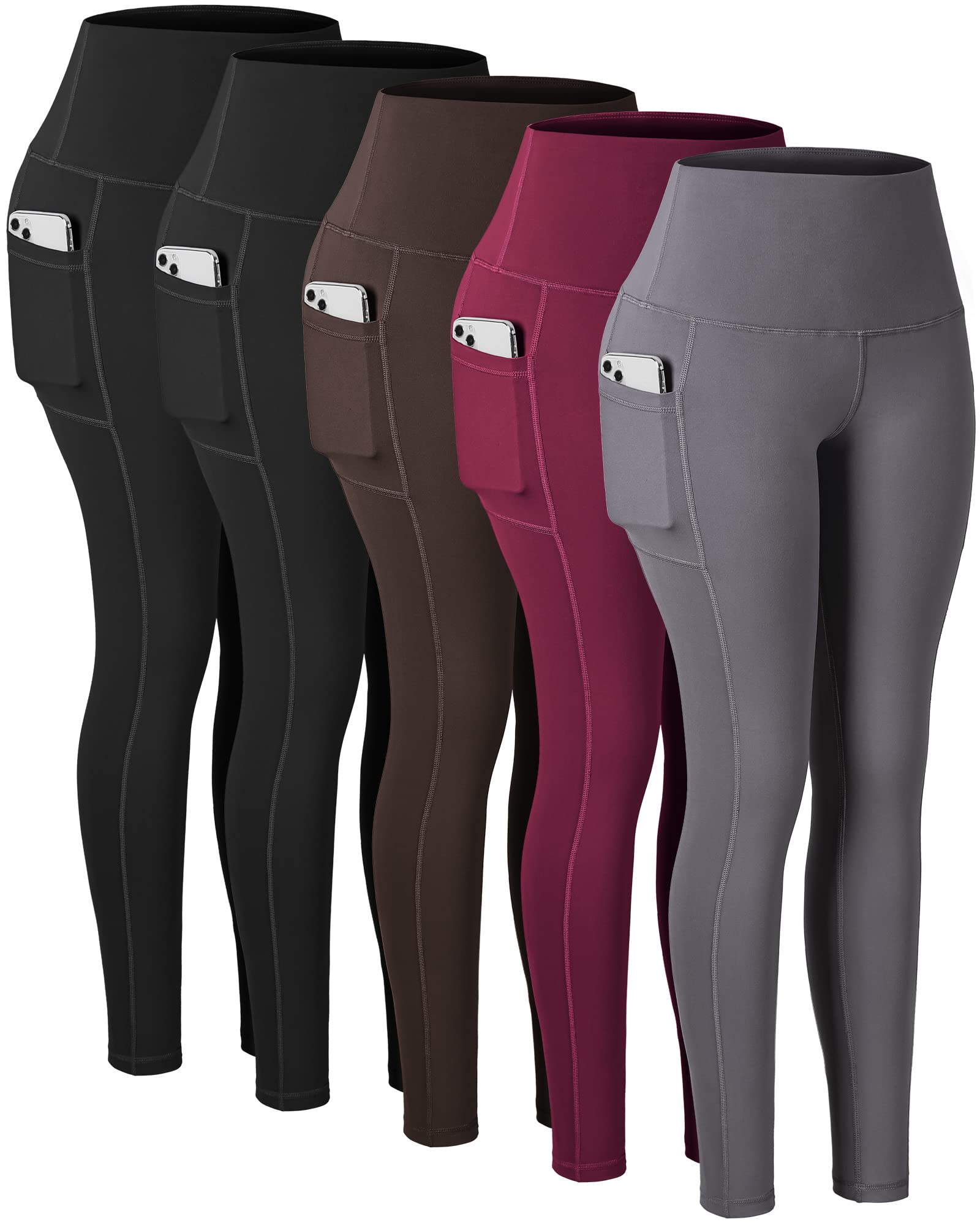 CHRLEISURE Women's High Waisted Yoga Pants with Pockets - Tummy Control Workout Leggings for Running, Gym & Lounge Wear