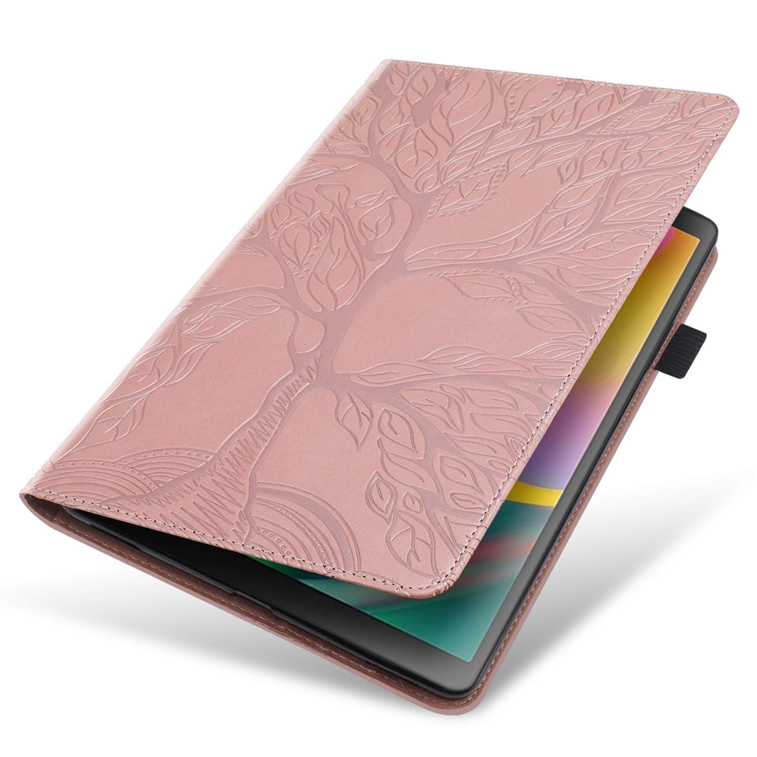 Premium PU Leather iPad 10th Generation Case (10.9 inch 2022) with Pencil Holder & Auto Sleep/Wake - Rose Gold Folio Cover with Multi-Angle Stand for Work, School & Travel Protection