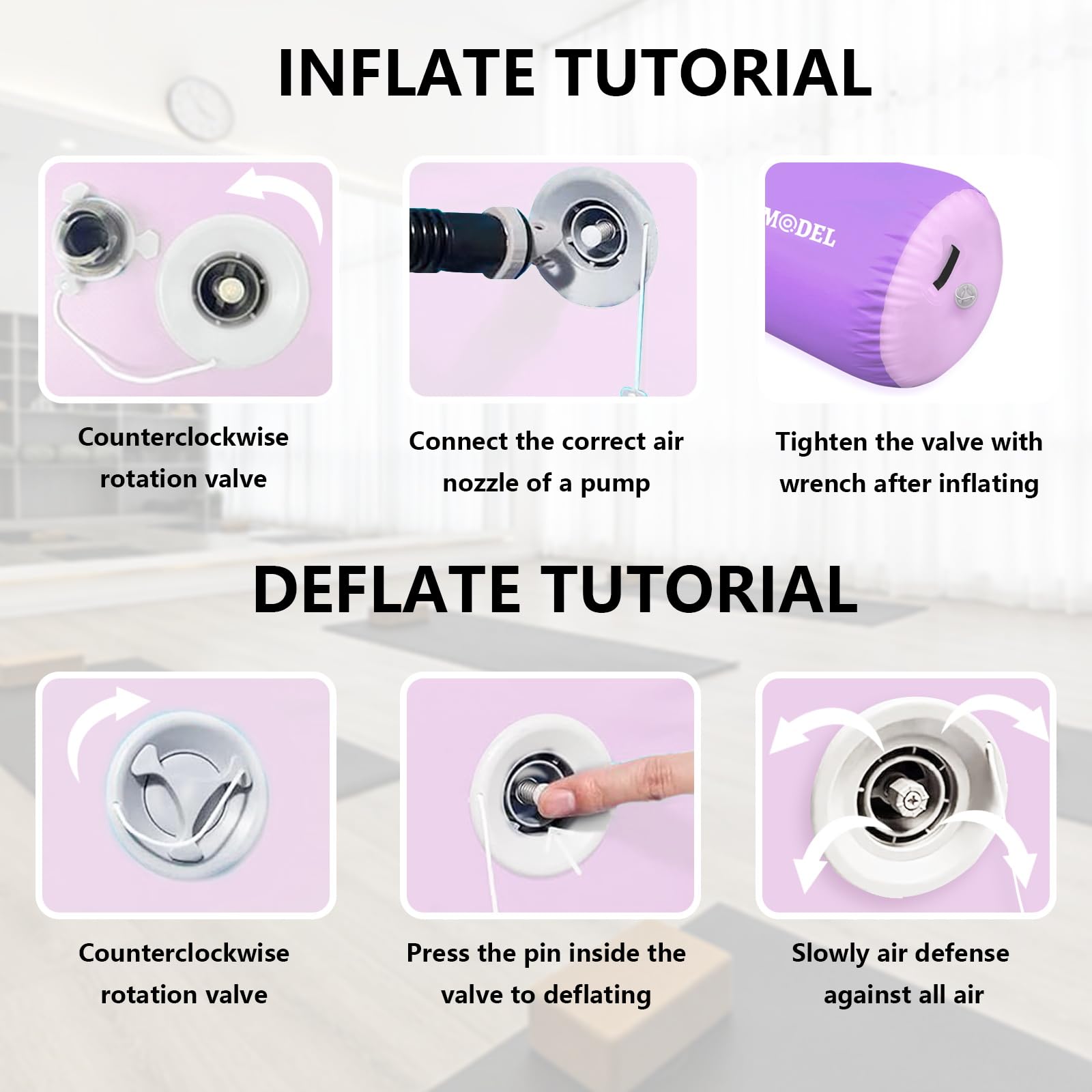 Inflatable Gymnastics Barrel Roller - Air Tumbling Mat for Back Handspring Training, Cheerleading & Yoga | Portable Home & Outdoor Use with Pump | Perfect for Gymnasts, Cheerleaders & Fitness Enthusiasts