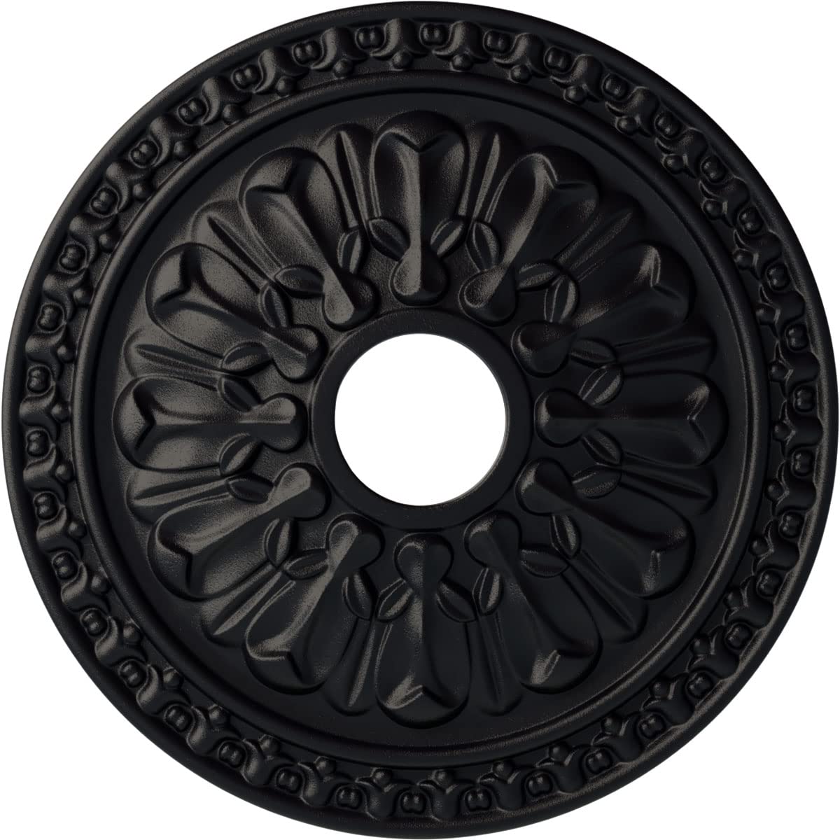 Ekena Millwork 18 Inch Warsaw Ceiling Medallion - Hand-Painted Steel Gray, 18