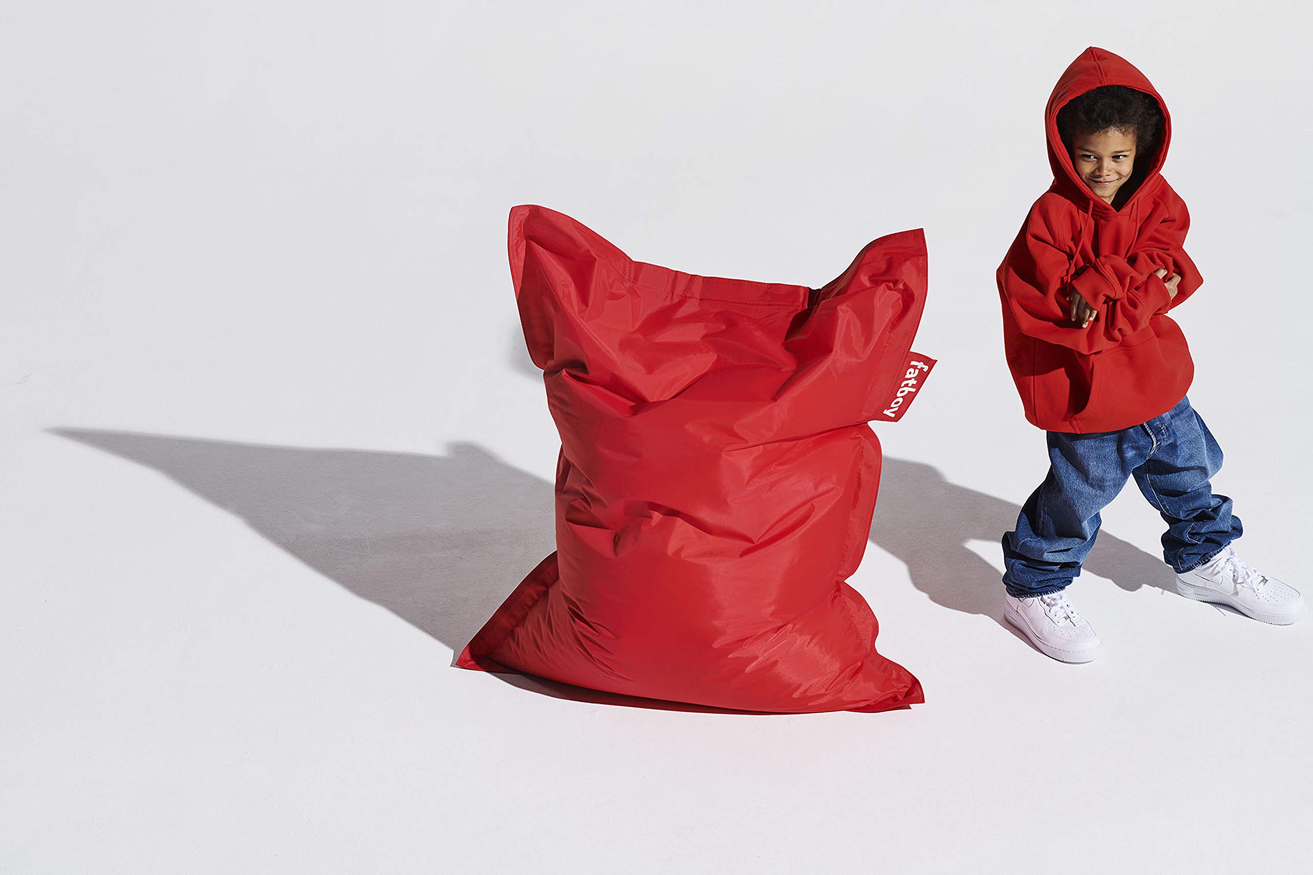 Fatboy Junior Bean Bag for Kids - Soft & Comfortable Red Bean Bag Chair - Perfect for Playrooms, Bedrooms & Reading Nooks
