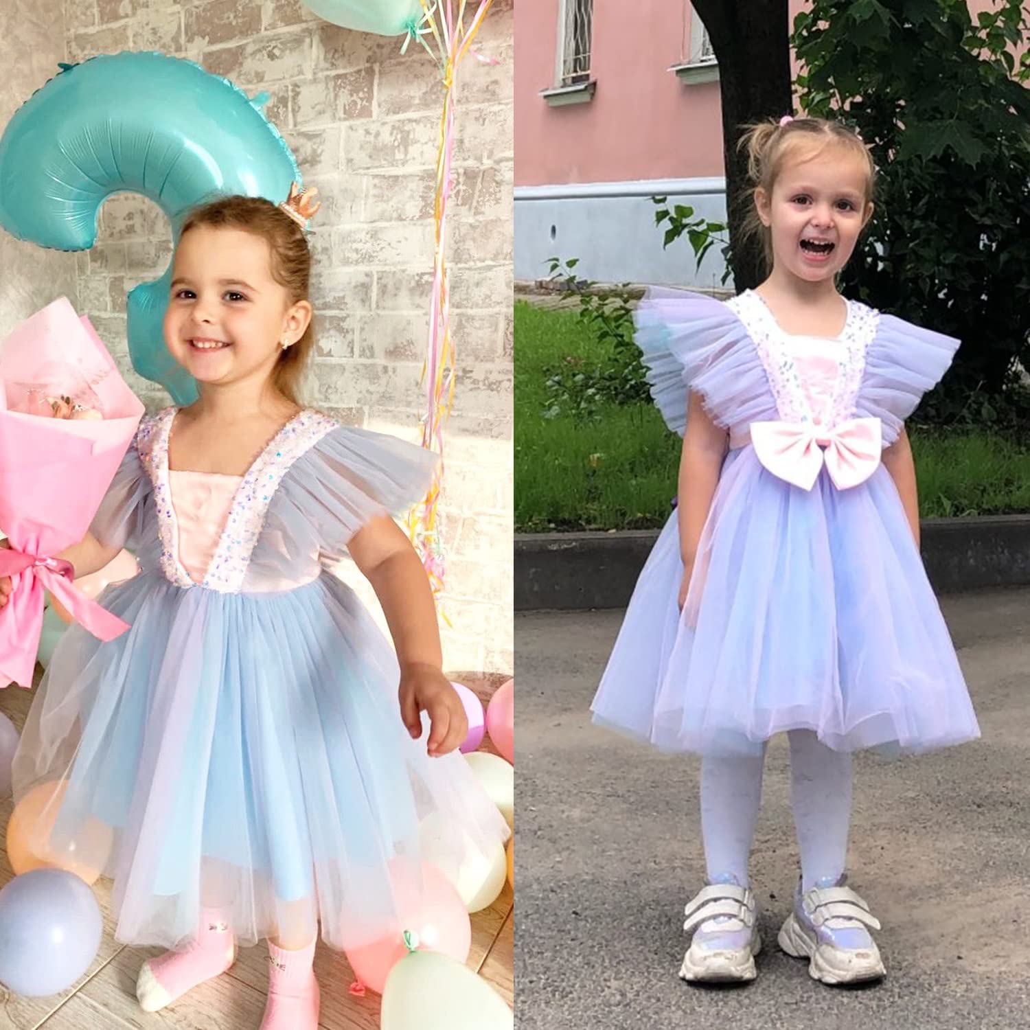Flower Girl Dress for Girls - Elegant Tutu Birthday Party Dress, Princess Wedding Formal Gown for Special Occasions | Perfect for Weddings, Pageants, and Birthday Celebrations