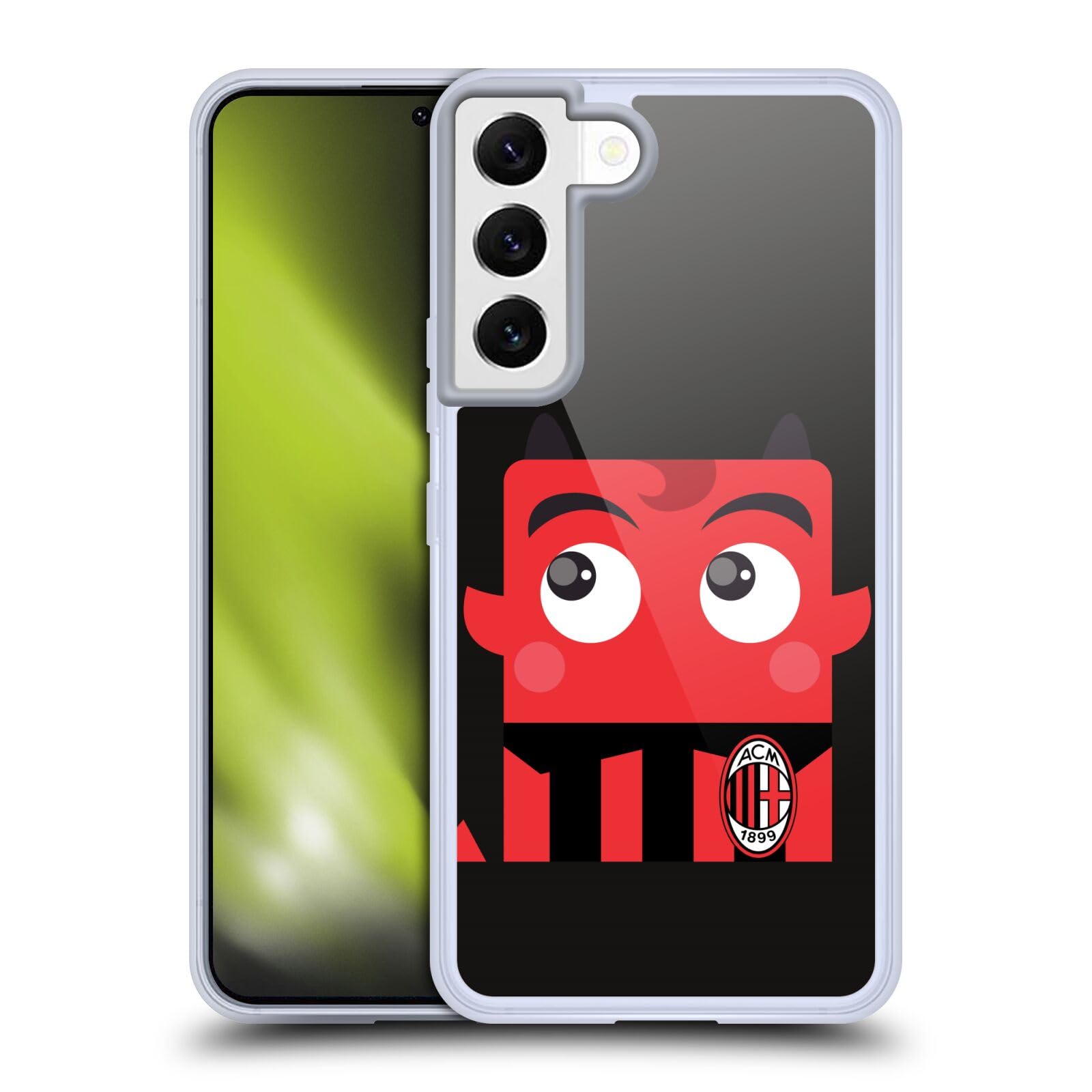 Head Case Designs Officially Licensed AC Milan Mascotte Art Soft Gel Case for Samsung Galaxy S22 5G - Durable Protection for Sports Fans & Daily Use