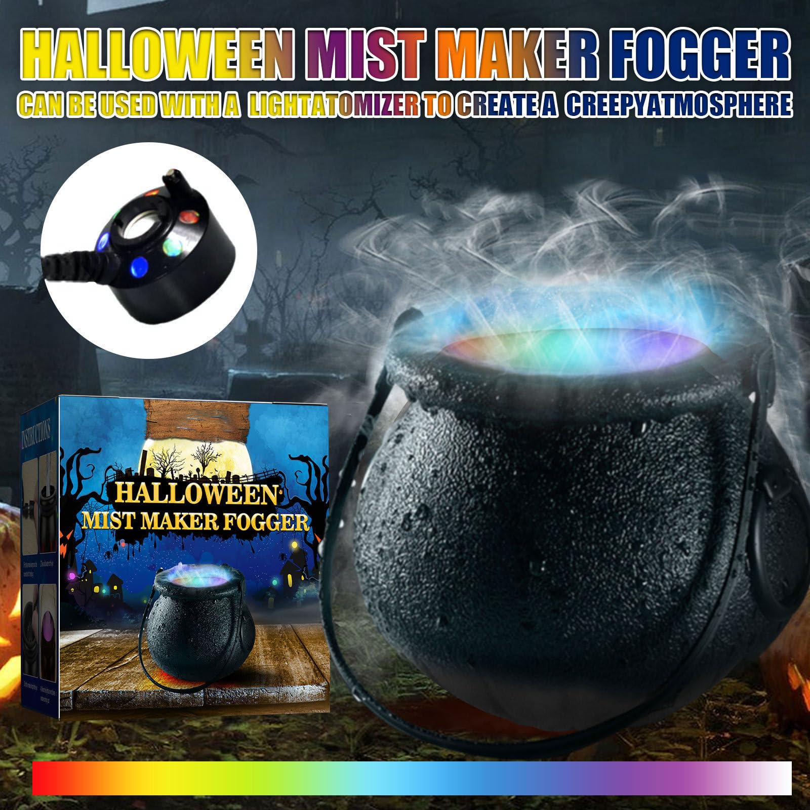 Mini Halloween Fog Machine with 8