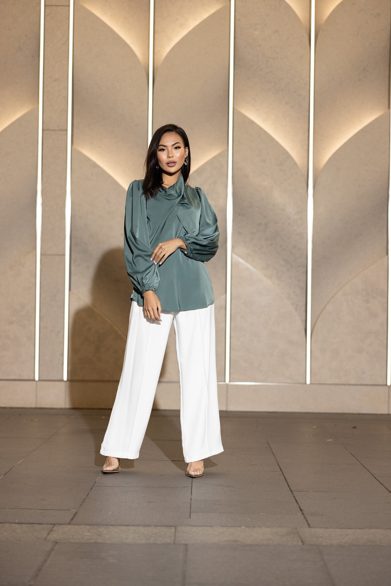 Camille Women's Satin Blouse - Elegant Long Sleeve Shirt for Work, Party & Date Night | Soft Silky Fabric for Comfortable All-Day Wear