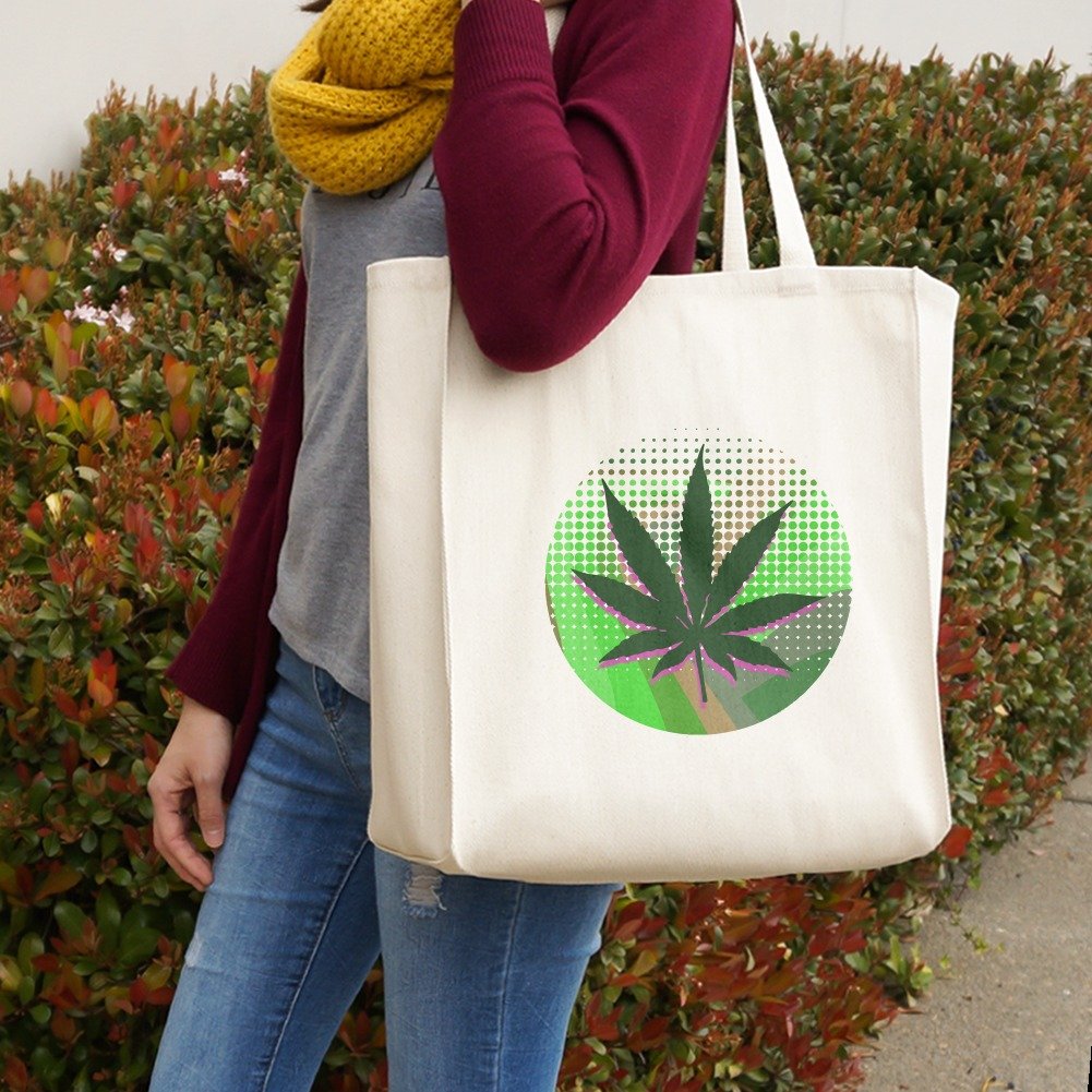 Eco-Friendly Reusable Tote Bag with Psychedelic Marijuana Leaf Design - Perfect for Grocery Shopping, Travel & Cannabis Enthusiasts