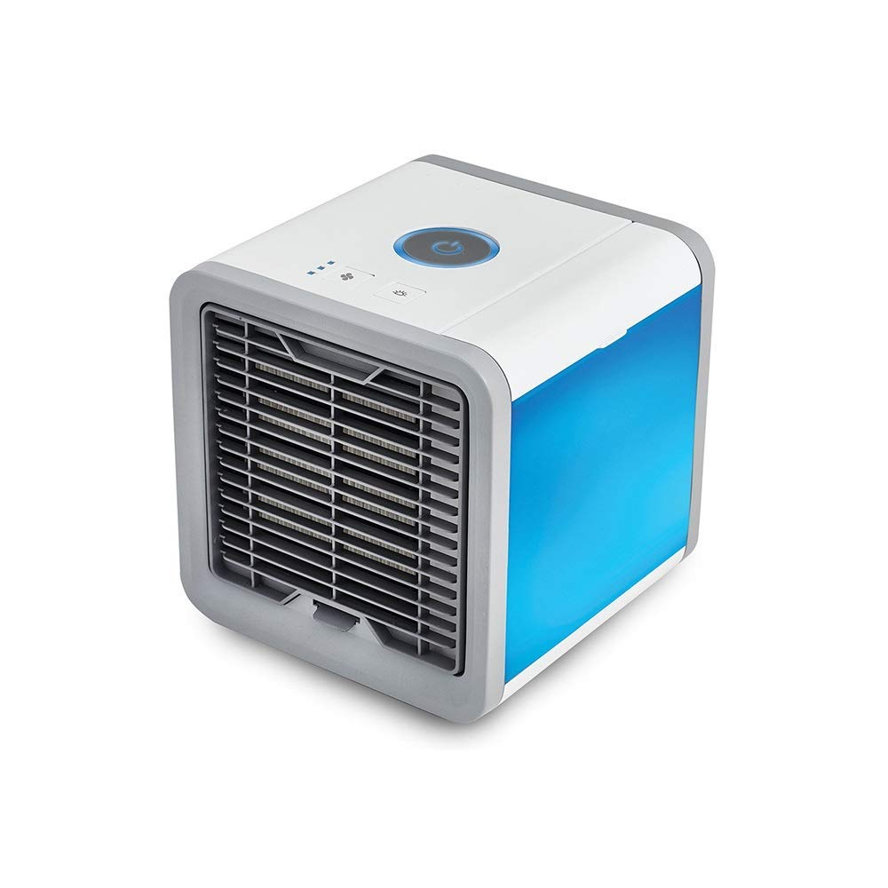 ISOBU LILIANG Mini USB Air Cooler - Portable Desktop Air Conditioner with 7-Color LED Light, Personal Cooling Fan for Office & Home Use (165x168x18cm) | Perfect for Work Desks, Bedrooms & Small Spaces