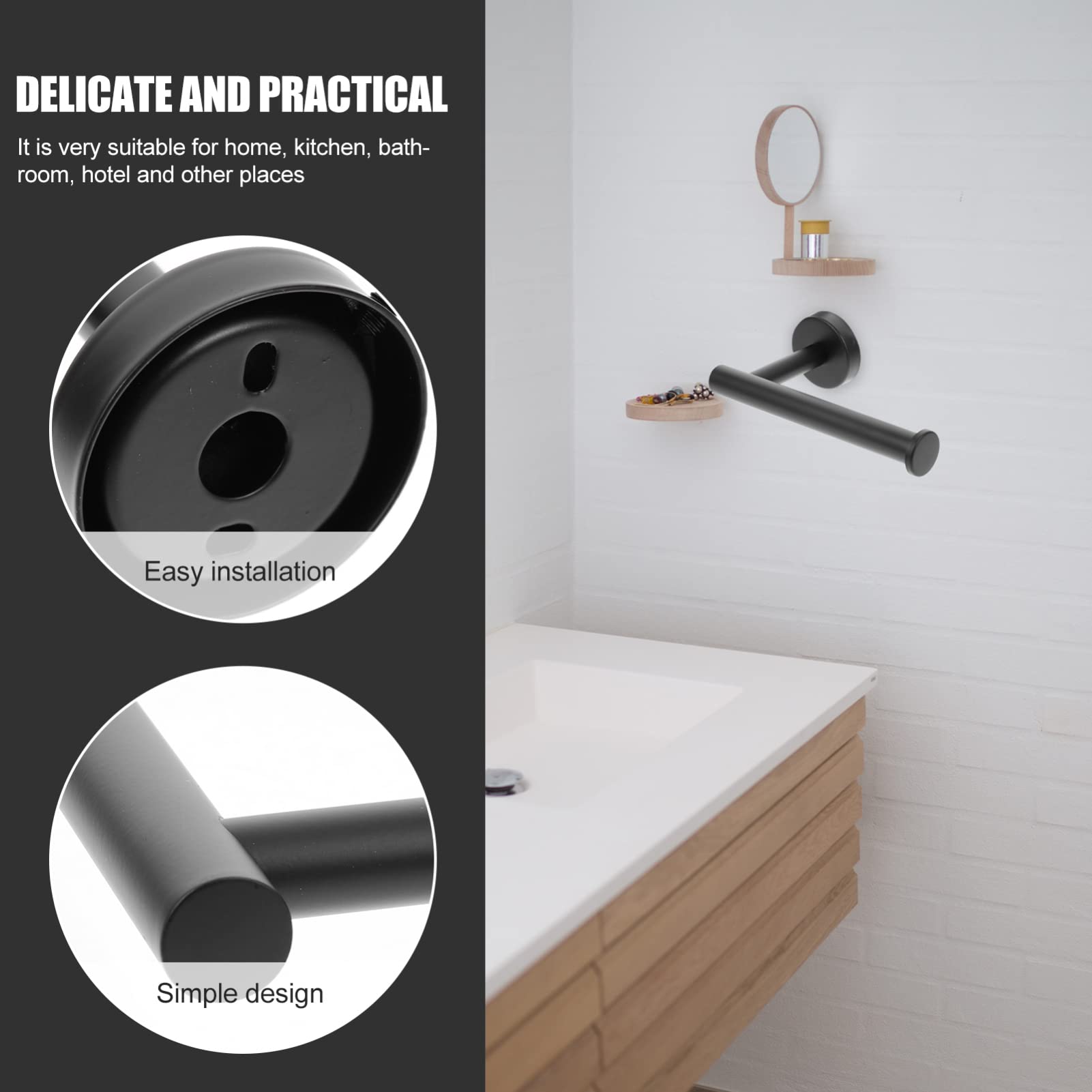 2-Pack Cabilock Wall-Mounted Towel Rack - No Drill Paper Towel Holder & Bath Towel Organizer for Kitchen, Bathroom & Laundry Room Storage