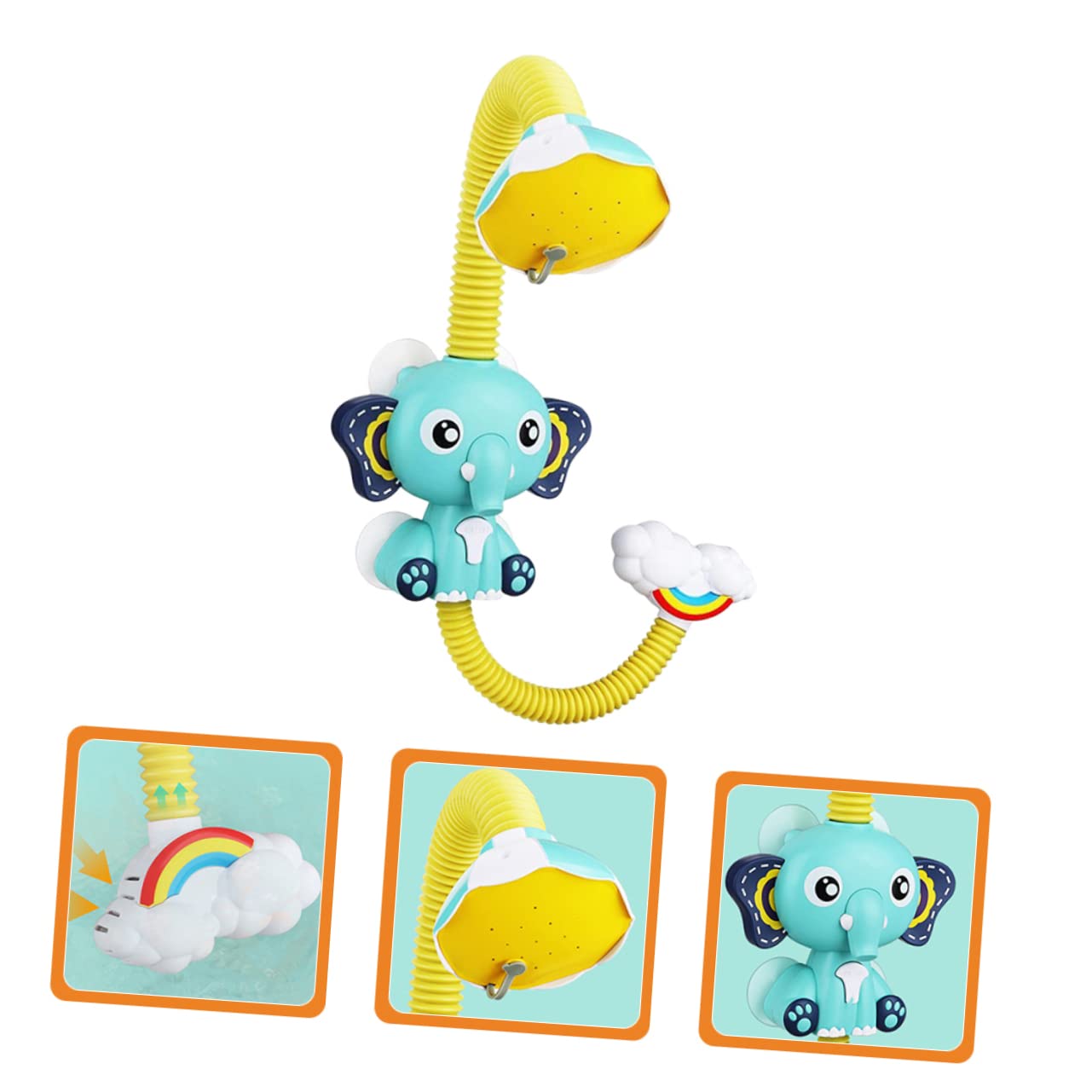 HEMOTON 3-Pack Electric Elephant Bath Toys with Shower Sprayer - Fun Water Sprinkler Bathtub Toys for Kids, Safe Plastic Baby Shower Accessories (Great for Bath Time Play & Sensory Development)