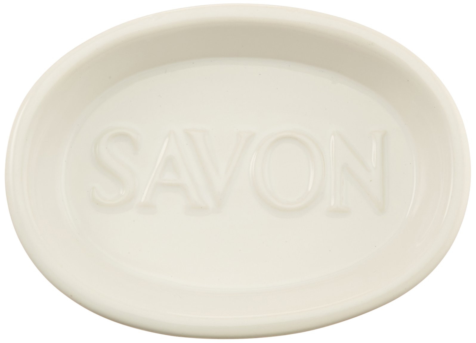 Abbott Collection Oval Ceramic Soap Dish - 5 Inch Bathroom Organizer for Sink Countertop, Shower & Vanity - Elegant Savon Soap Holder for Home Decor