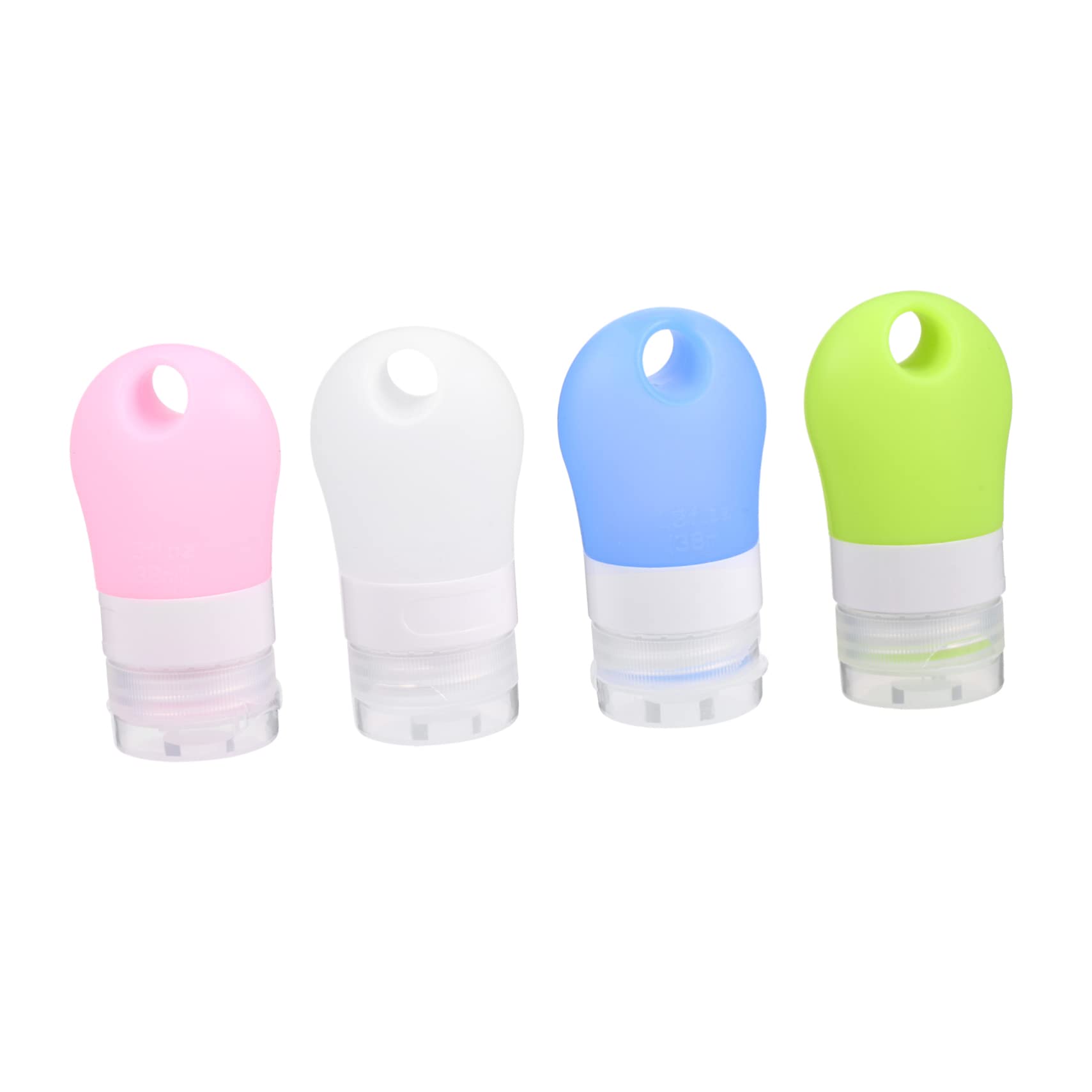 FRCOLOR 4-Pack Silicone Travel Bottles Set - Leak-Proof Squeeze Bottles for Shampoo, Lotion, Hand Sanitizer & Toiletries | TSA Approved for Airplane Carry-On, Perfect for Gym, Vacation & Daily Use