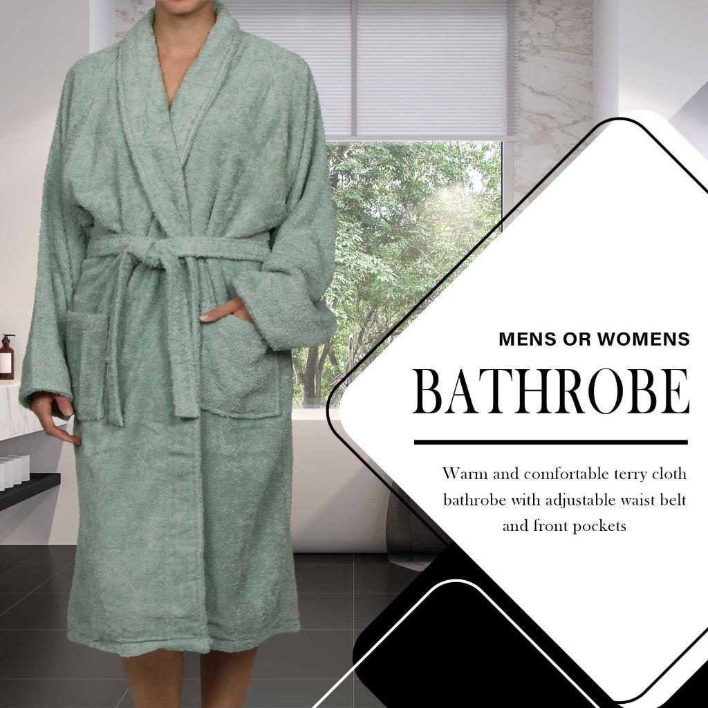 Premium Cotton Ultra Soft Terry Adult Unisex Lightweight Luxury Bathrobe - Spa, Hotel & Home Relaxation Wear for Men and Women