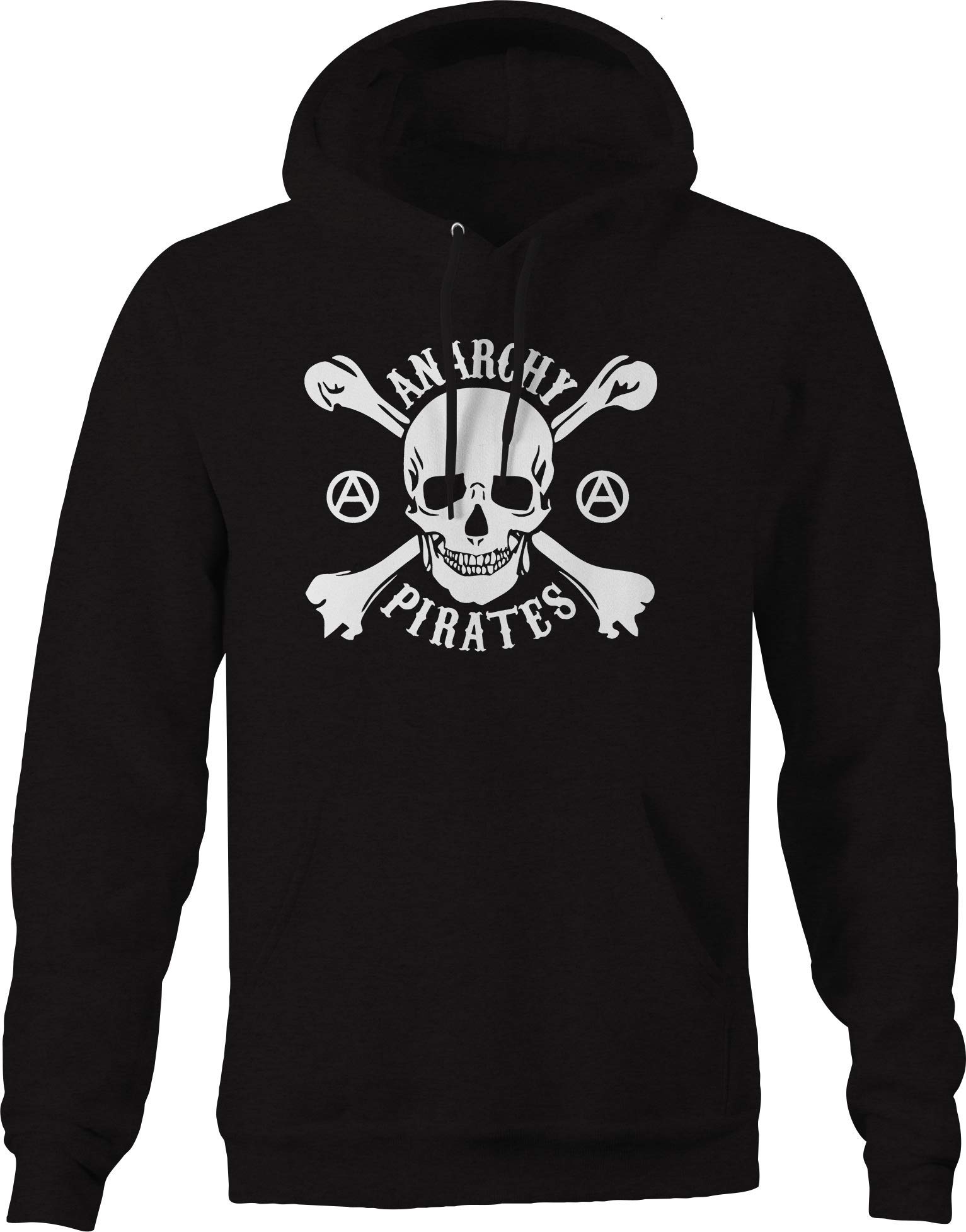 Anarchy Pirate Hoodies for Men - Black Gothic Punk Streetwear Sweatshirt | Perfect for Halloween, Cosplay & Casual Wear