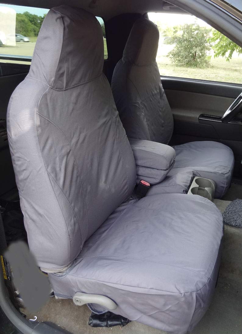 **Durafit Seat Covers for 2004-2012 Chevy Colorado & GMC Canyon | 60/40 Split Gray Endura Fabric | Center Console Access | Perfect for Off-Roading & Daily Commutes**