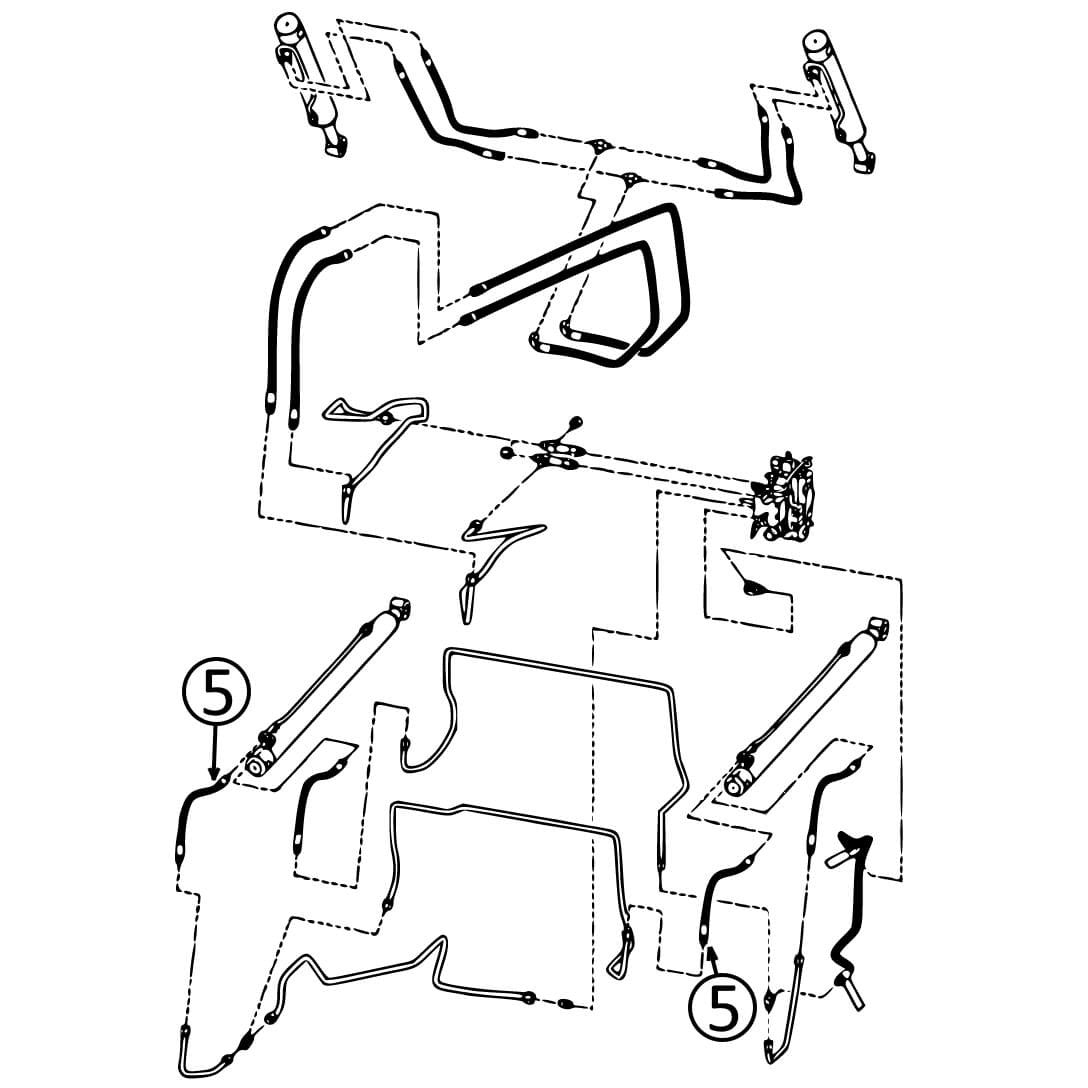 Bobcat T250 Hydraulic Hose for Loader Lift Cylinders - Replacement Rod Ends #5 - Compatible with Skid Steer Loaders & Construction Equipment