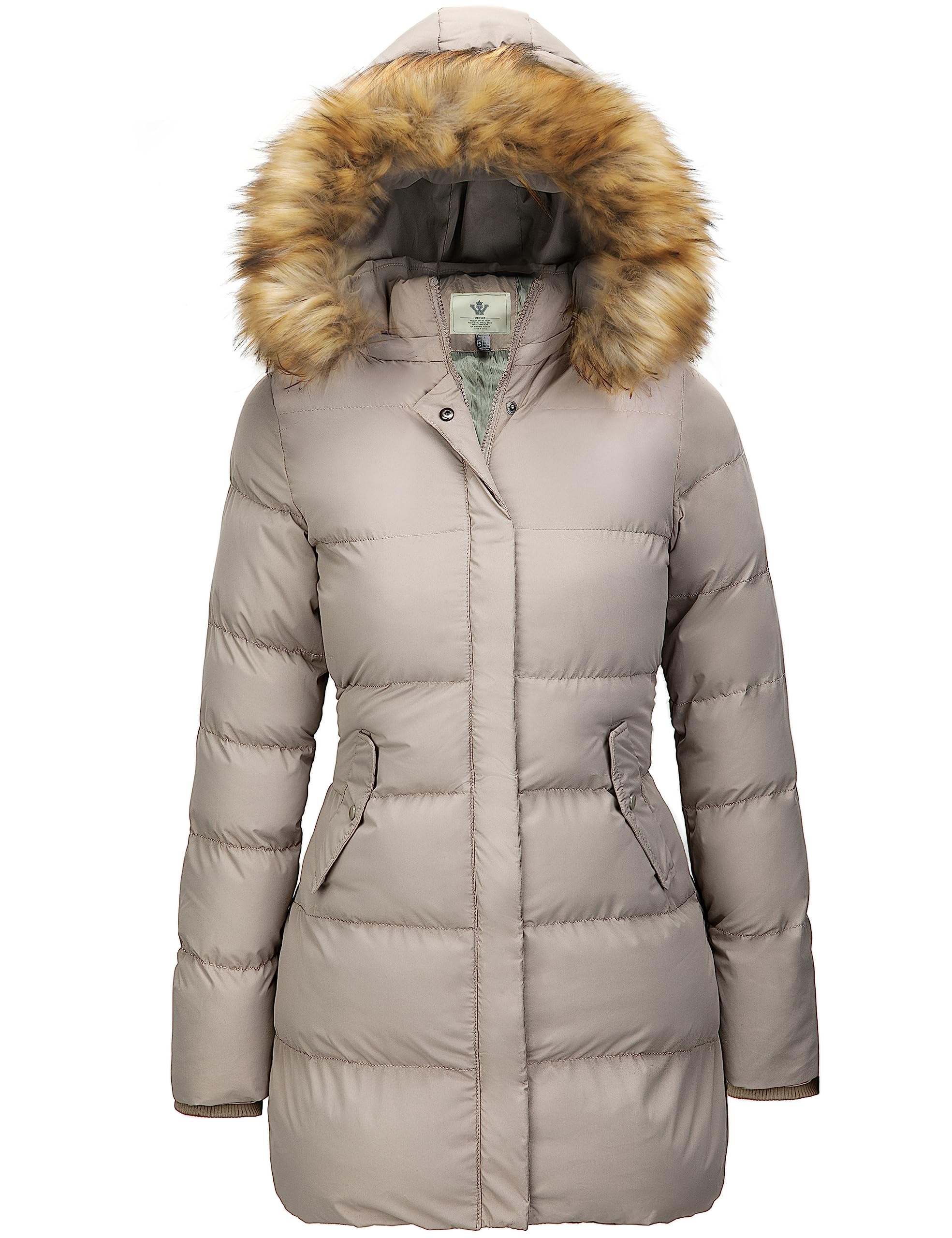 WenVen Women's Thick Winter Puffer Coat with Removable Faux Fur Hood - Warm Windproof Jacket for Cold Weather, Snow, Skiing & Outdoor Activities