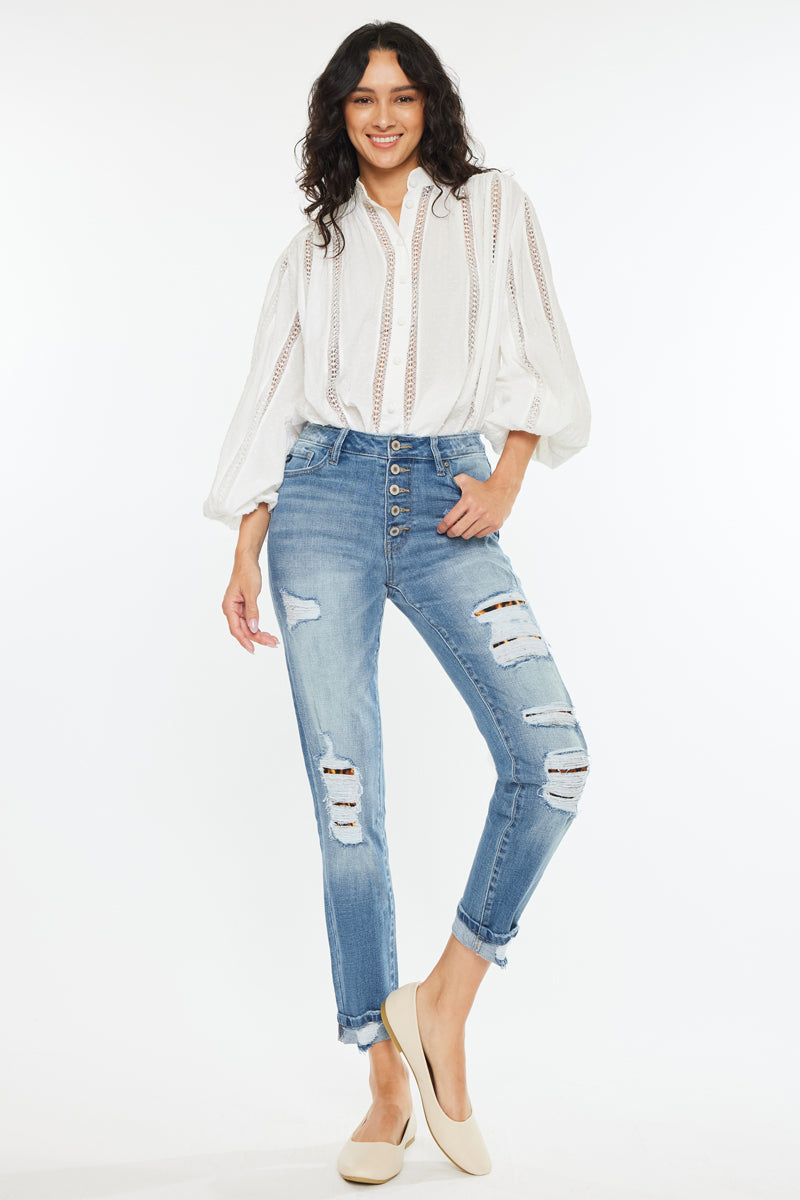 Leona High Rise Ankle Skinny Jeans for Women - Stretchy Denim Pants with Slim Fit & Comfortable Waistband - Perfect for Casual Outfits, Date Nights & Office Wear