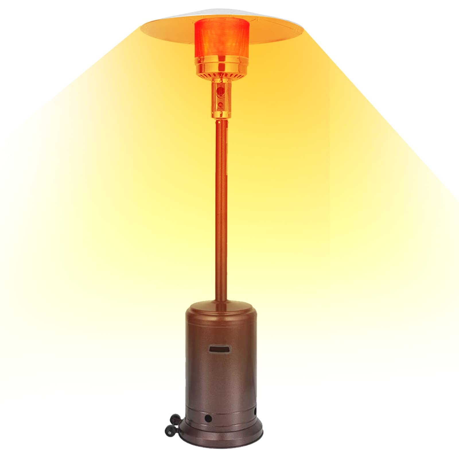 46000 BTU Commercial Bronze Outdoor Patio Heater with Wheels - 87 Inch High Power Heating for Restaurants, Bars, and Backyards - Weather Resistant & Portable for Year-Round Use