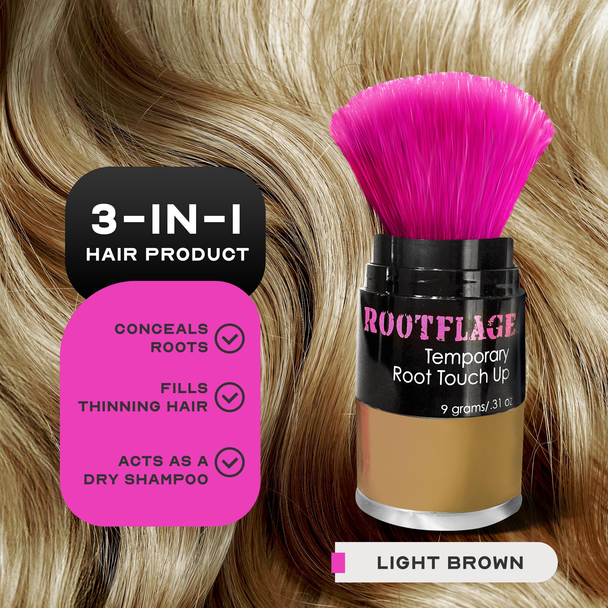 Root Touch Up Powder Light Brown - Instant Temporary Hair Root Concealer for Gray Coverage & Roots, Hairline Filler & Cover Up Powder | Perfect for Daily Use, Travel & Quick Hair Touch-Ups