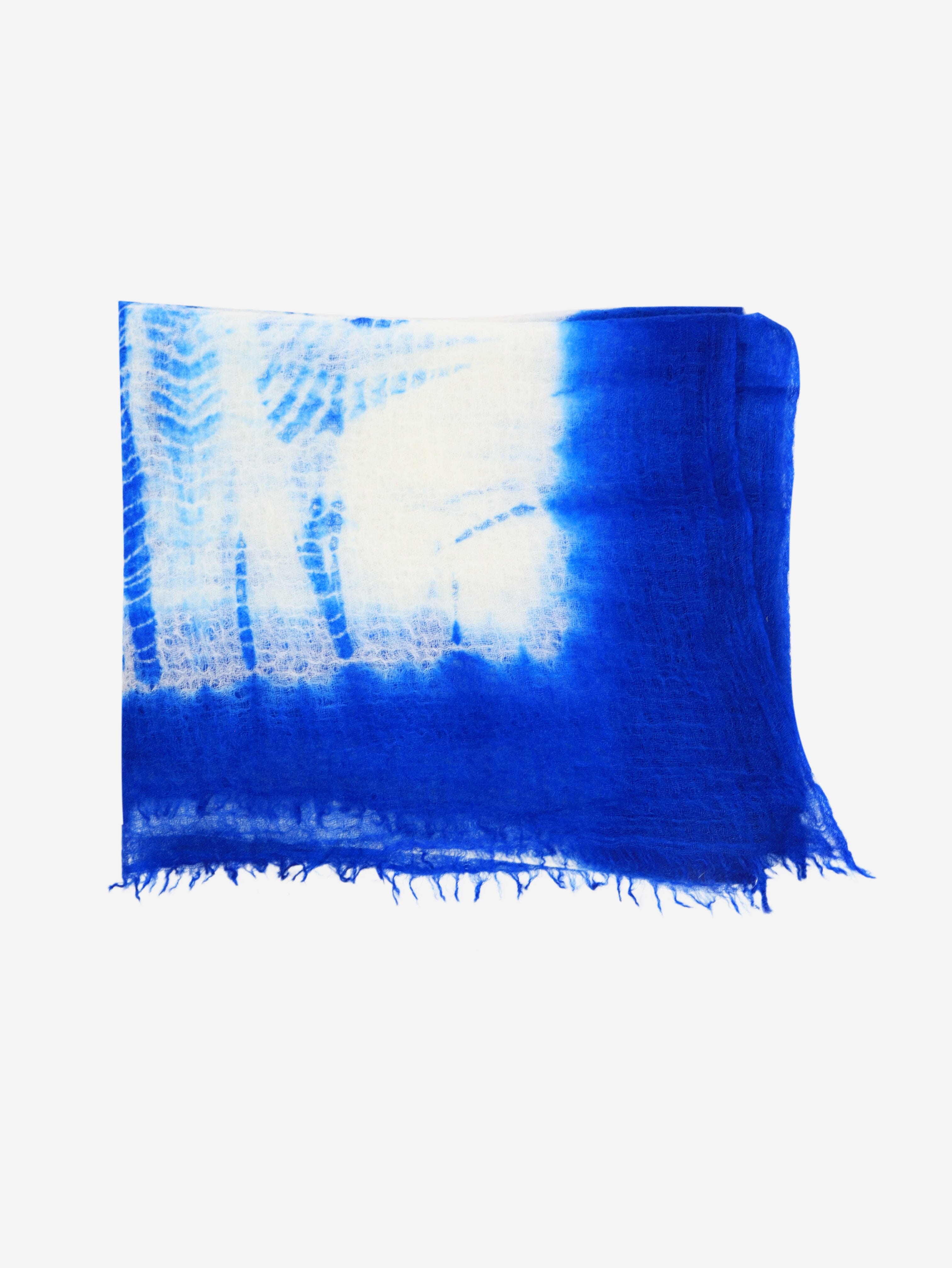 Premium Blue Shibori Cashmere Scarf - Soft & Luxurious Winter Wrap for Women - Perfect for Cold Weather, Gifts & Fashion Accessories