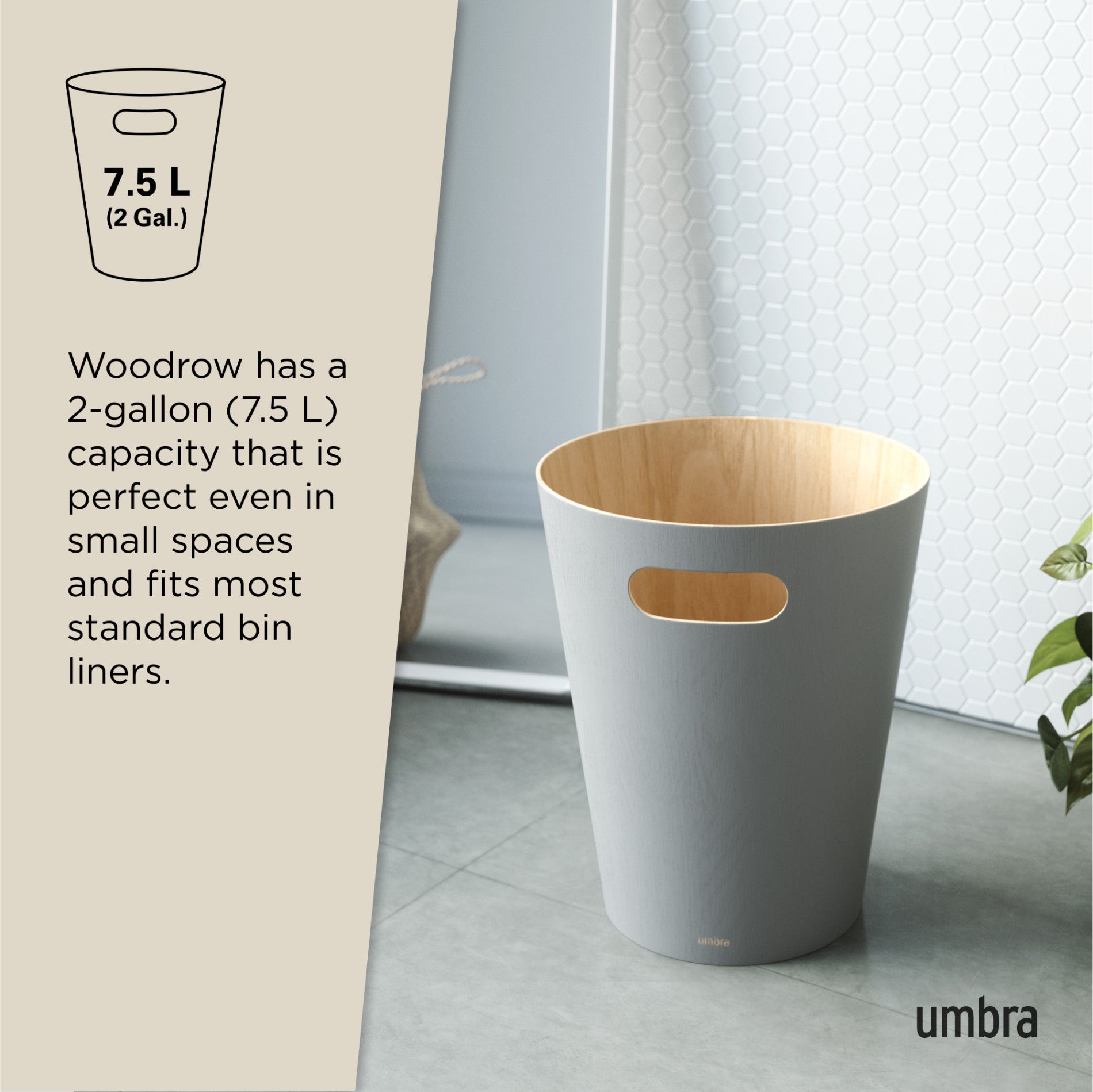 Woodrow Stainless Steel Trash Can with Lid - 13 Gallon Kitchen Garbage Bin for Home, Office & Outdoor Use - Odor Control & Hands-Free Operation