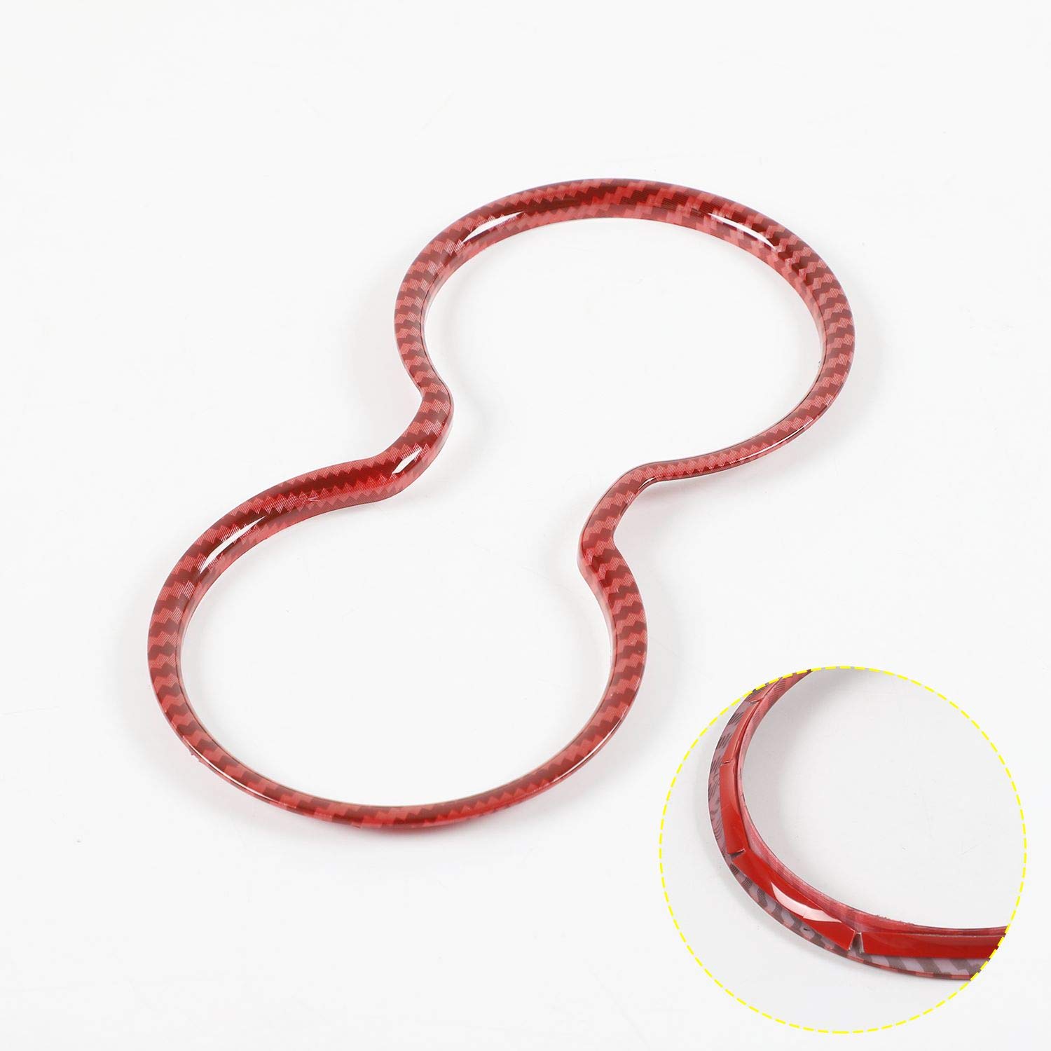 2010-2020 Dodge Charger Cup Holder Trim - ABS Red/Black Fiber Replacement Part for Center Console - Perfect for Car Accessories & Interior Upgrades