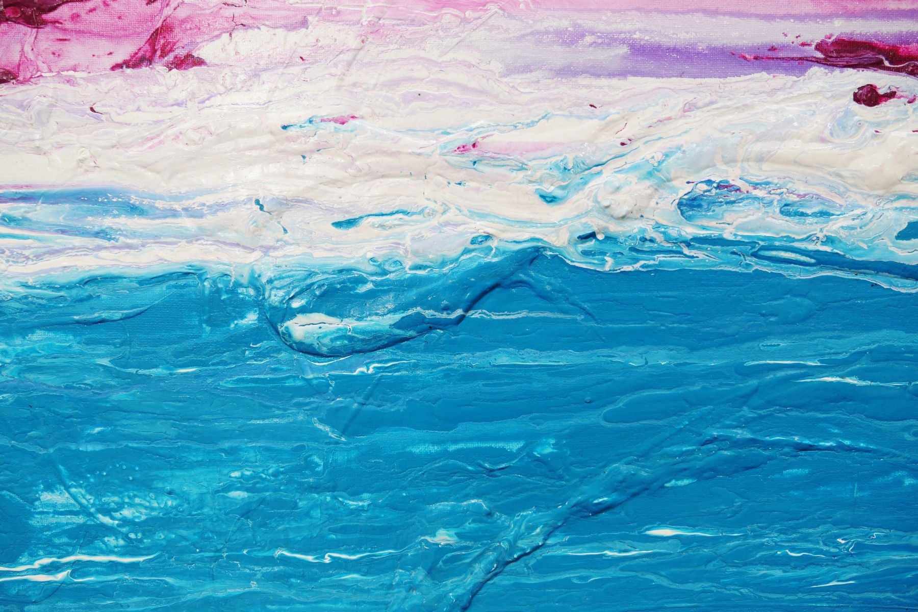 160cm x 60cm Blue Pink Purple Textured Abstract Canvas Wall Art - Modern Home Decor for Living Room, Bedroom & Office - Ready to Hang