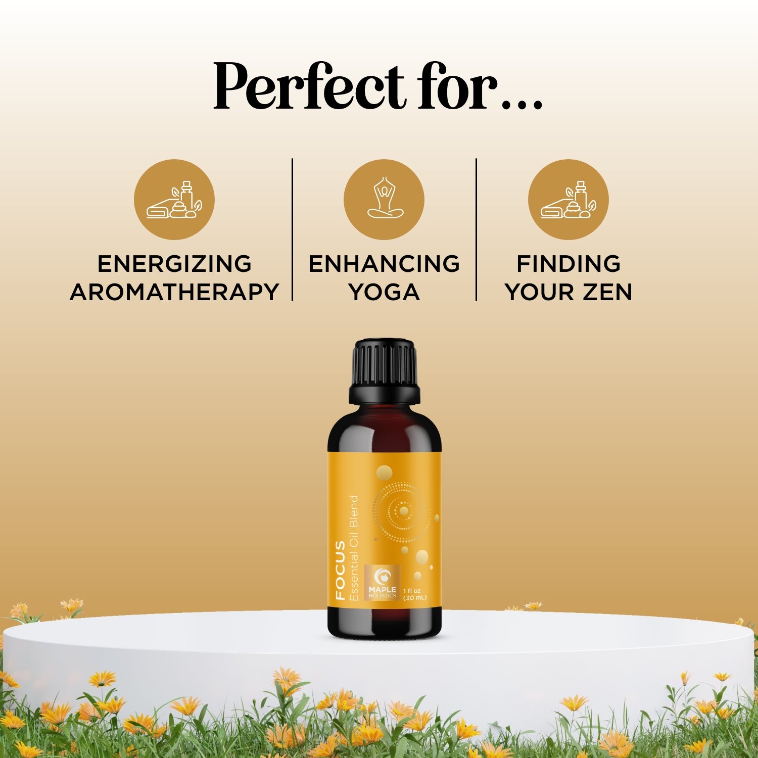 Focus Essential Oil Blend - Natural Aromatherapy for Concentration & Mental Clarity | Perfect for Study, Work & Meditation