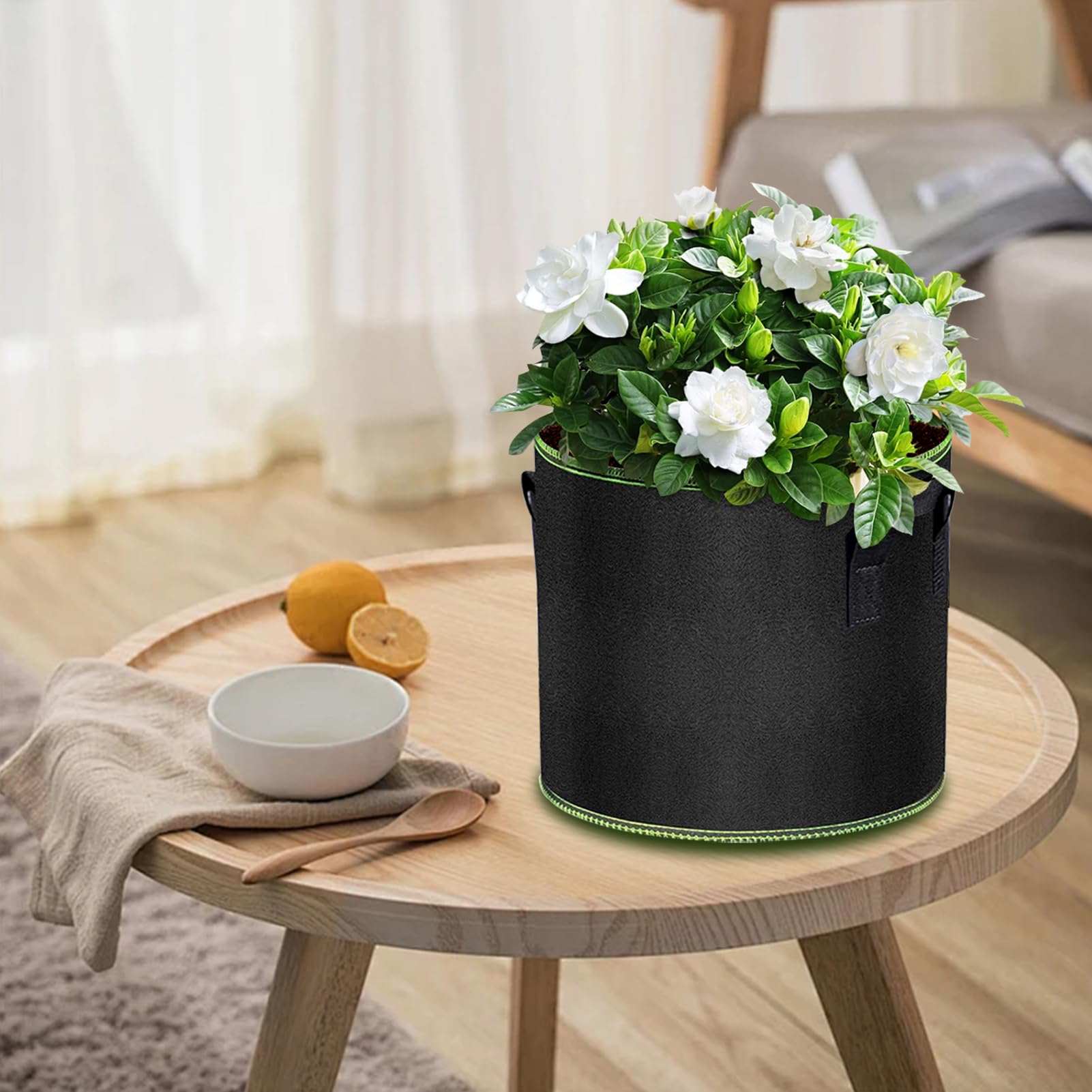 6 Pack 3 Gallon Thickened Fabric Grow Bags for Potatoes, Tomatoes & Vegetables - Large Durable Plant Pots for Gardening, Balcony & Indoor Planting