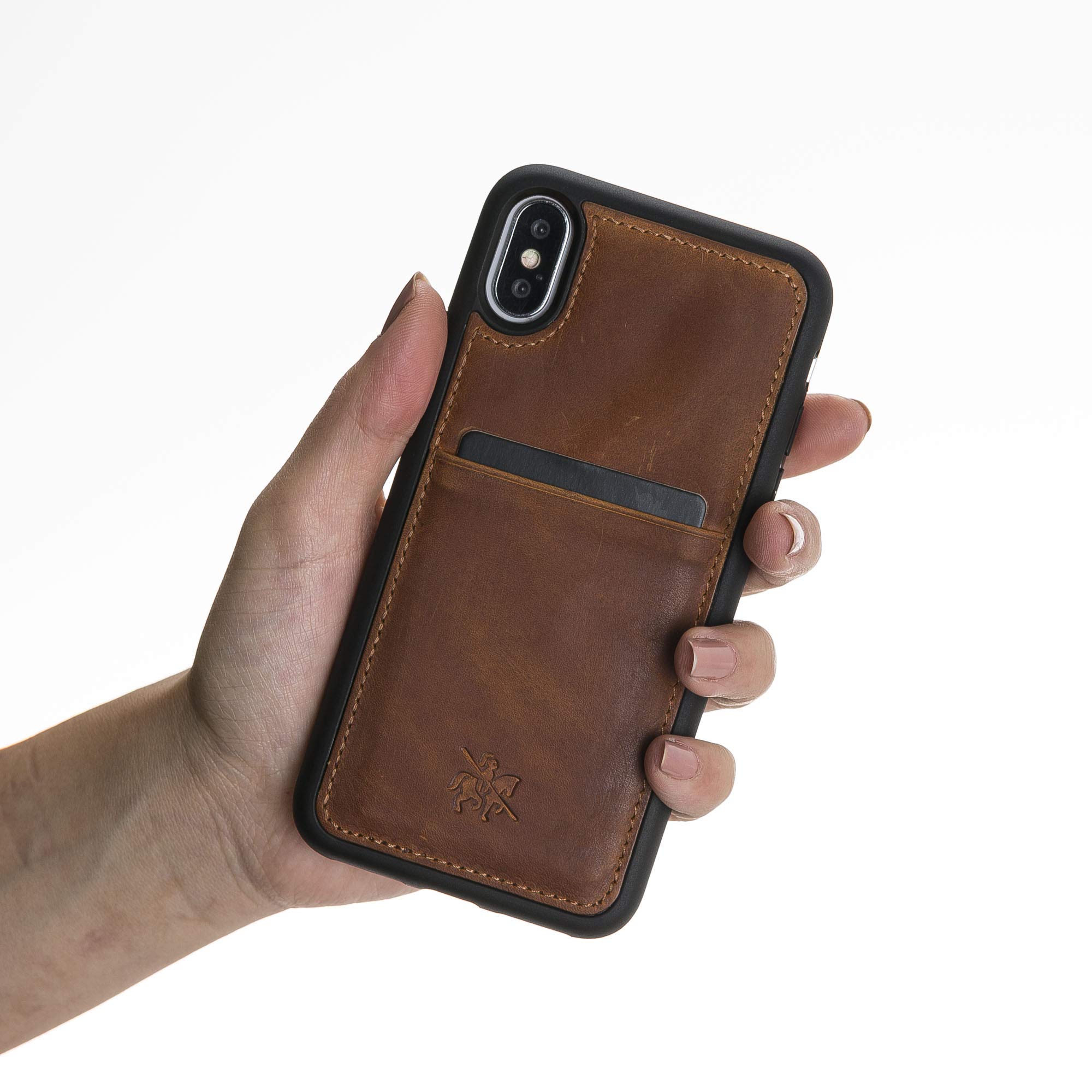 Venito Capri Leather Wallet Case for iPhone X/XS (5.8 Inch) - RFID Blocking Protection & Padded Back Cover - Premium Antique Brown - Perfect for Everyday Use & Travel Protection