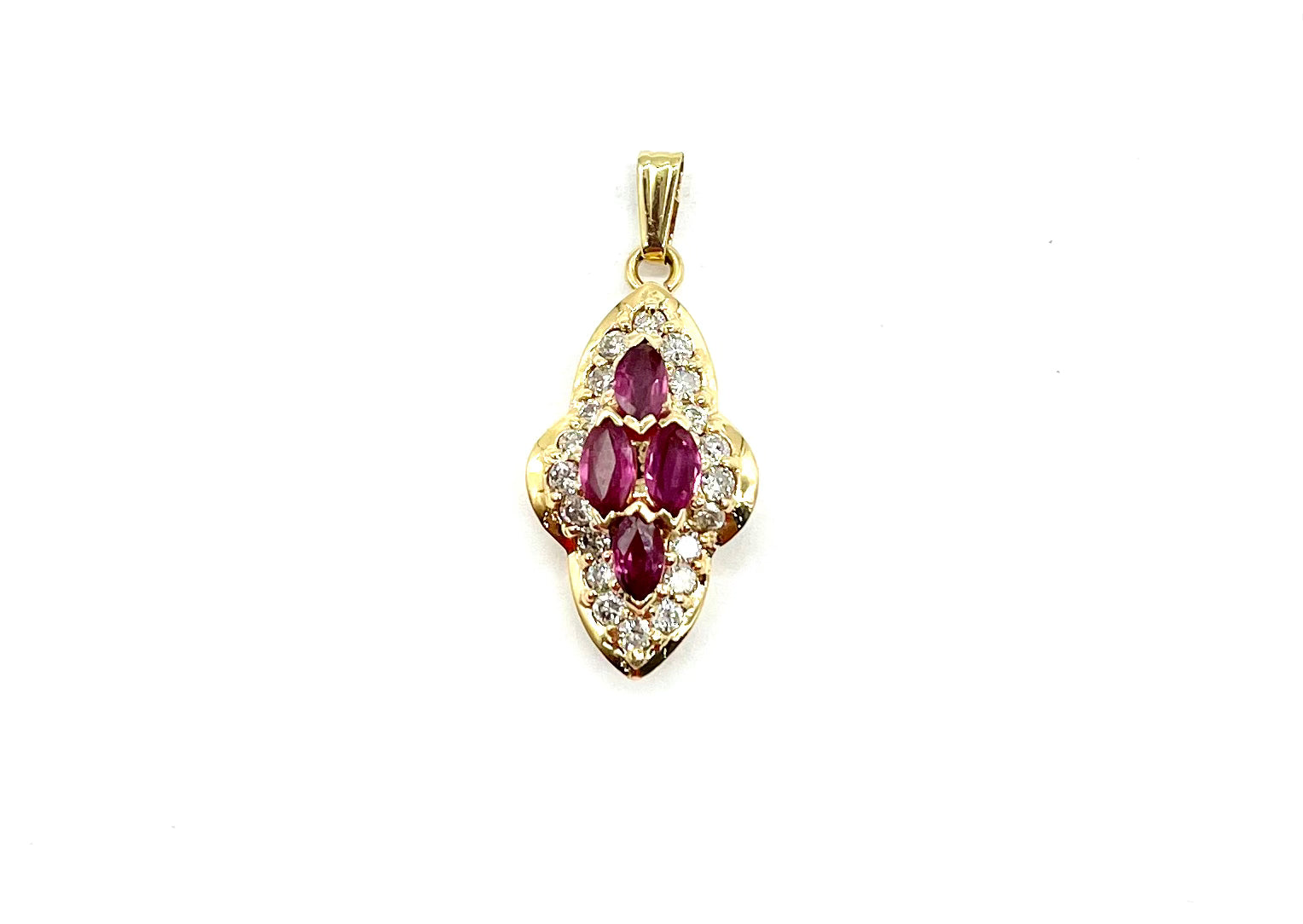 Exquisite 14K Gold Ruby and Diamond Pendant Necklace for Women | Elegant Jewelry Gift for Anniversary, Birthday & Special Occasions | Perfect for Date Nights, Parties & Formal Events