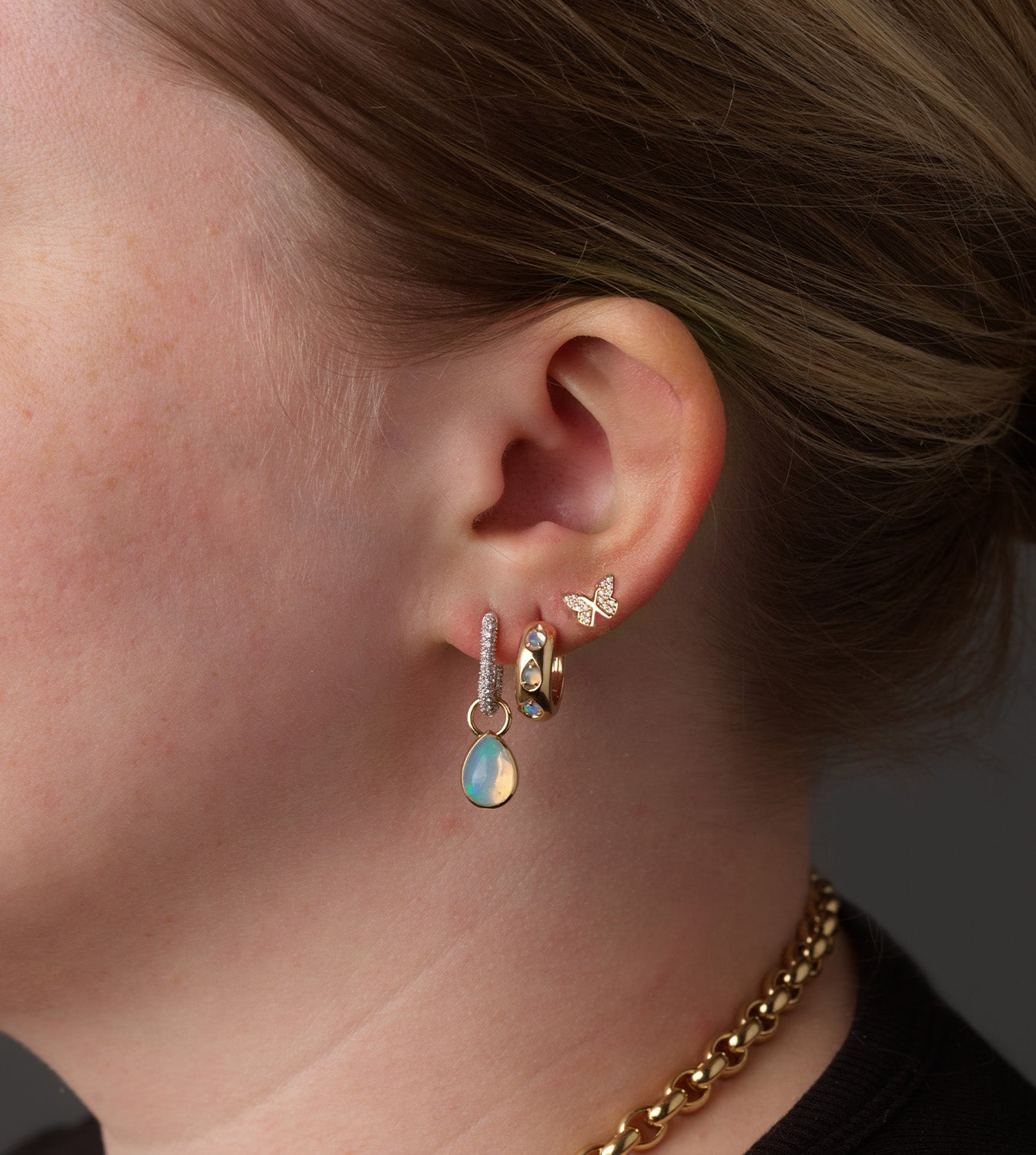 Opal Gemstone Hoop Earrings for Women - Forever & Always Love Jewelry - Perfect for Anniversary, Valentine's Day & Romantic Gifts
