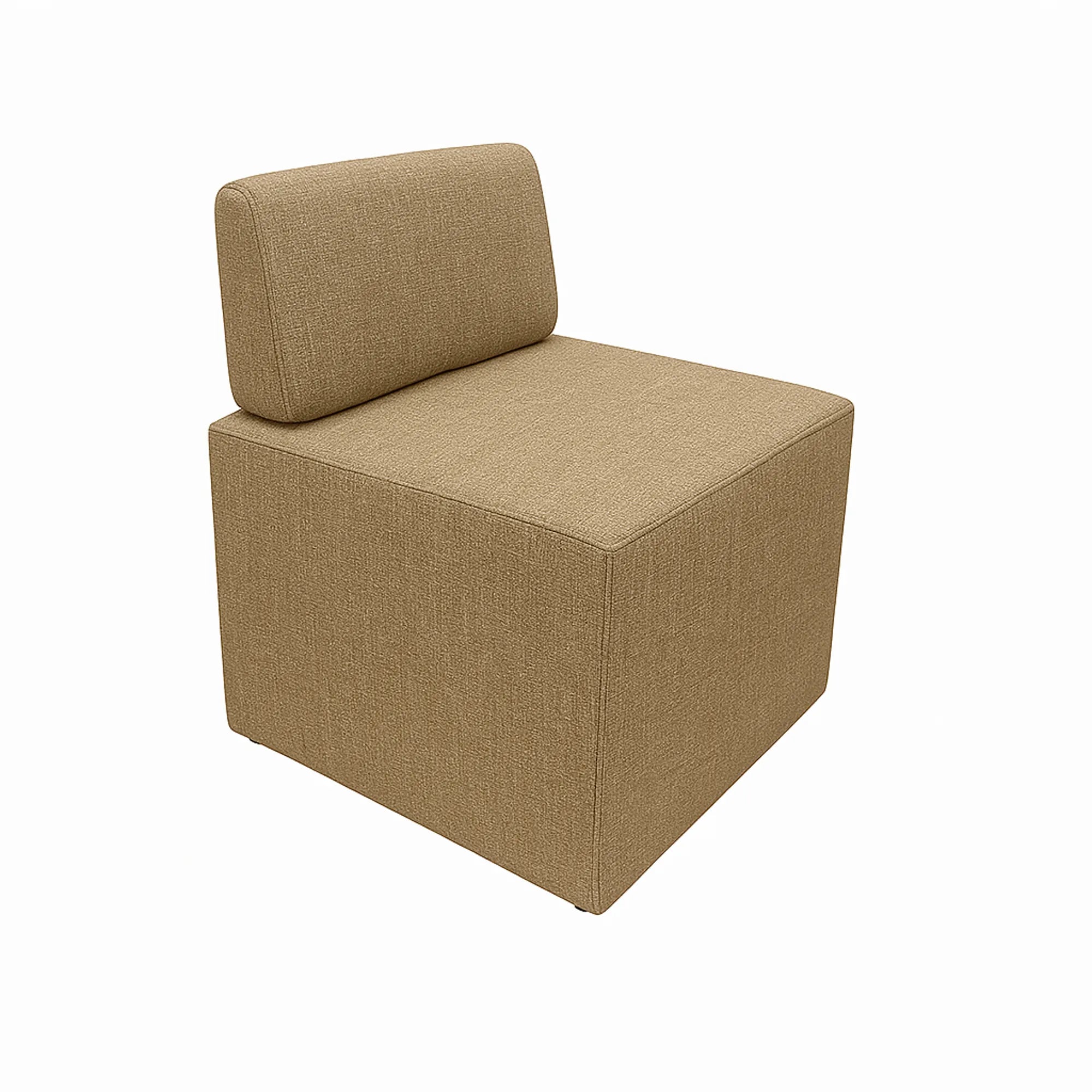 Dylan Upholstered Ottoman with Backrest - Comfortable Footrest and Extra Seating for Living Room, Bedroom, or Office