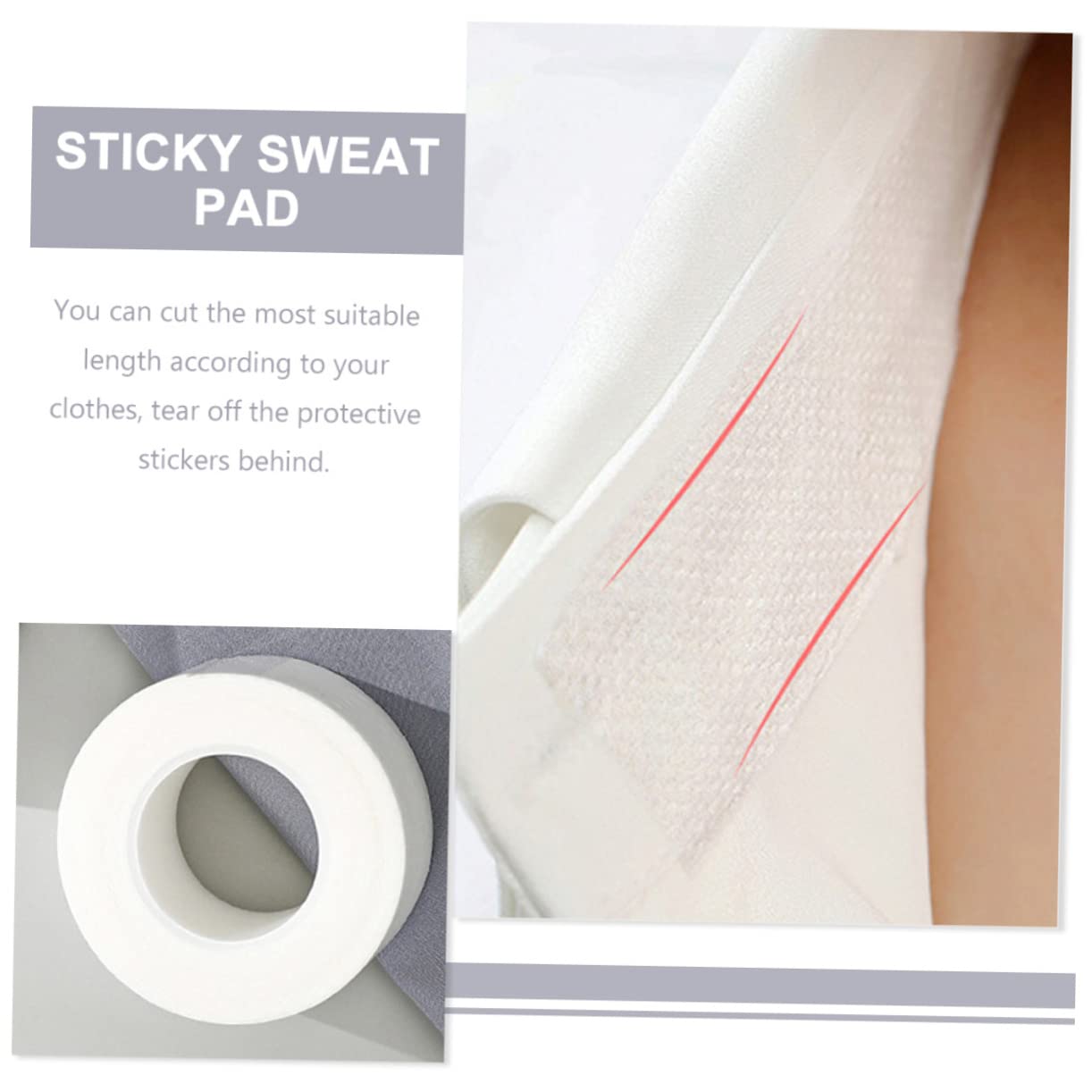 6 Rolls Disposable Sweat Absorbent Pads for Shirts - Collar & Cuff Protectors (6PCS) | Prevent Sweat Stains & Odor for Work, Gym & Daily Wear