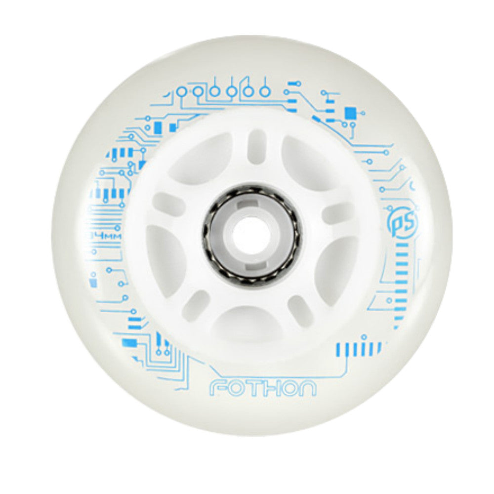 Powerslide Fothon LED 72mm Light Up Inline Skate Wheels - 4 Pack Set for Night Skating, Roller Derby & Outdoor Rollerblading Adventures