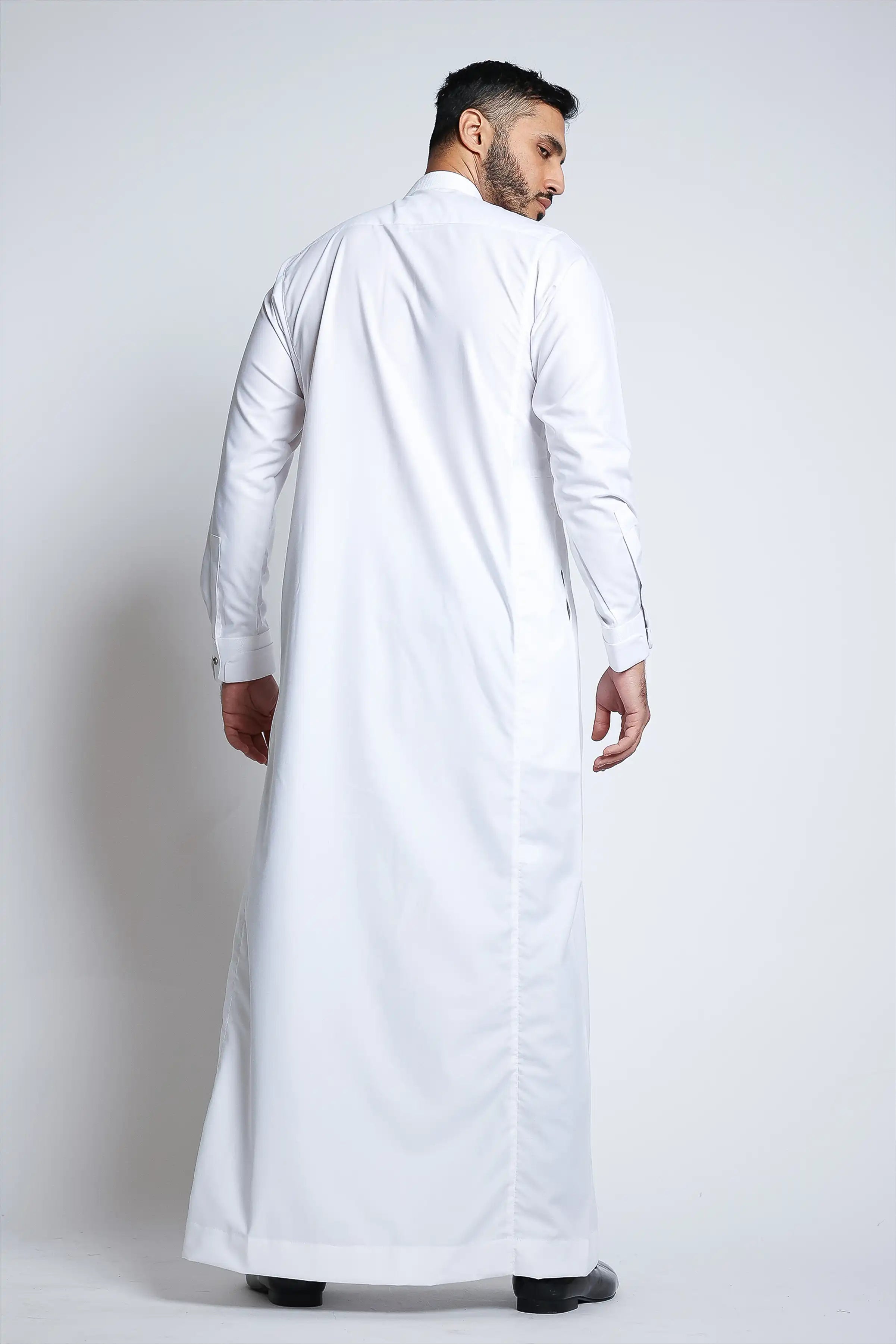Premium J135 Brilliant White Thobe for Men - Traditional Islamic Robe - Perfect for Eid, Ramadan & Daily Wear