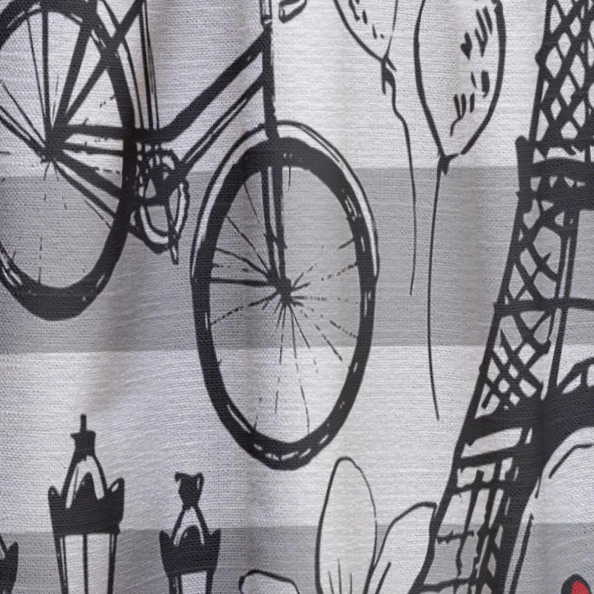 DesignQ Paris Eiffel Red Hearts II Thermal Insulated Curtains - Single Panel 52x90 - Elegant Window Treatments for Bedroom & Living Room | Perfect for Home Decor, Romantic Ambiance & Temperature Control