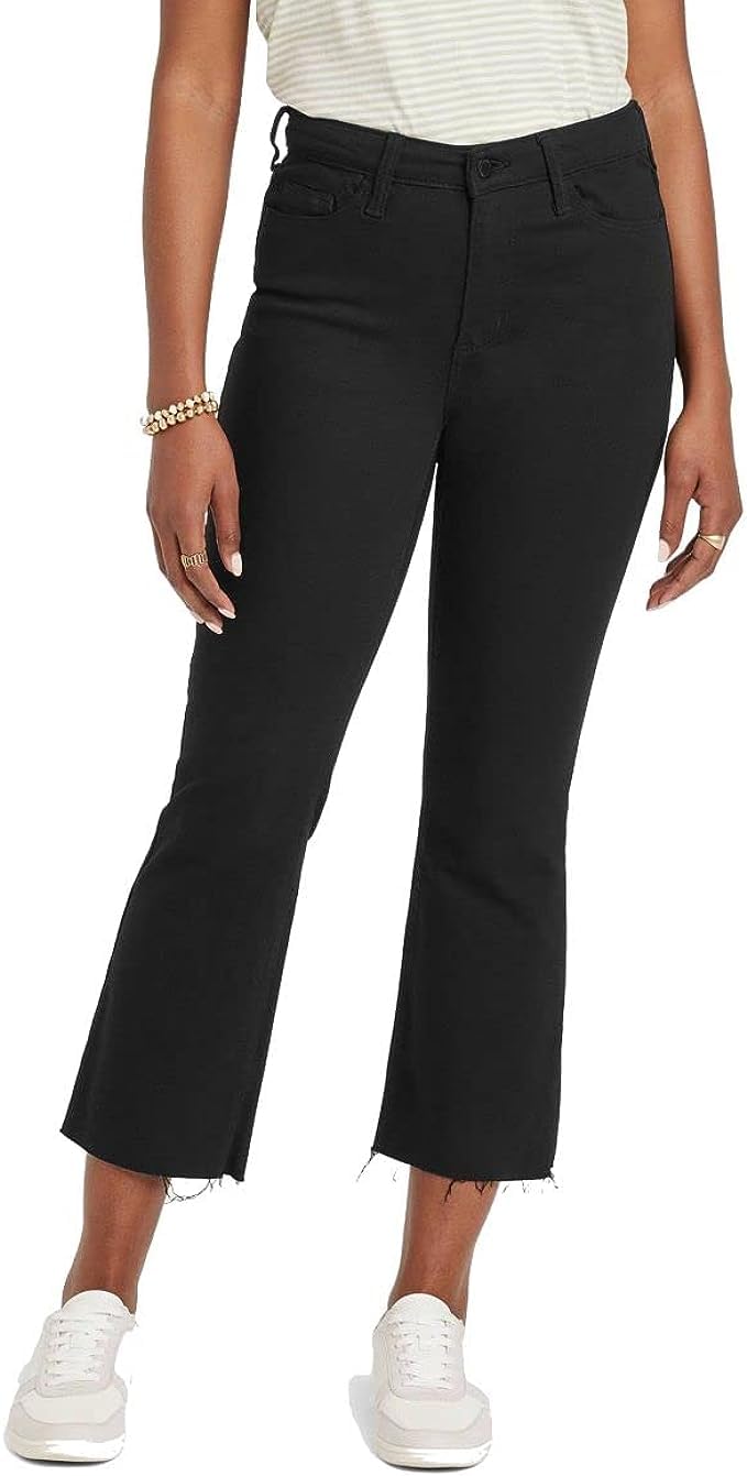 Universal Thread Women's High-Rise Bootcut Cropped Jeans - Black Wash Size 16 | Stretchy Denim Pants for Casual Wear, Work & Night Out