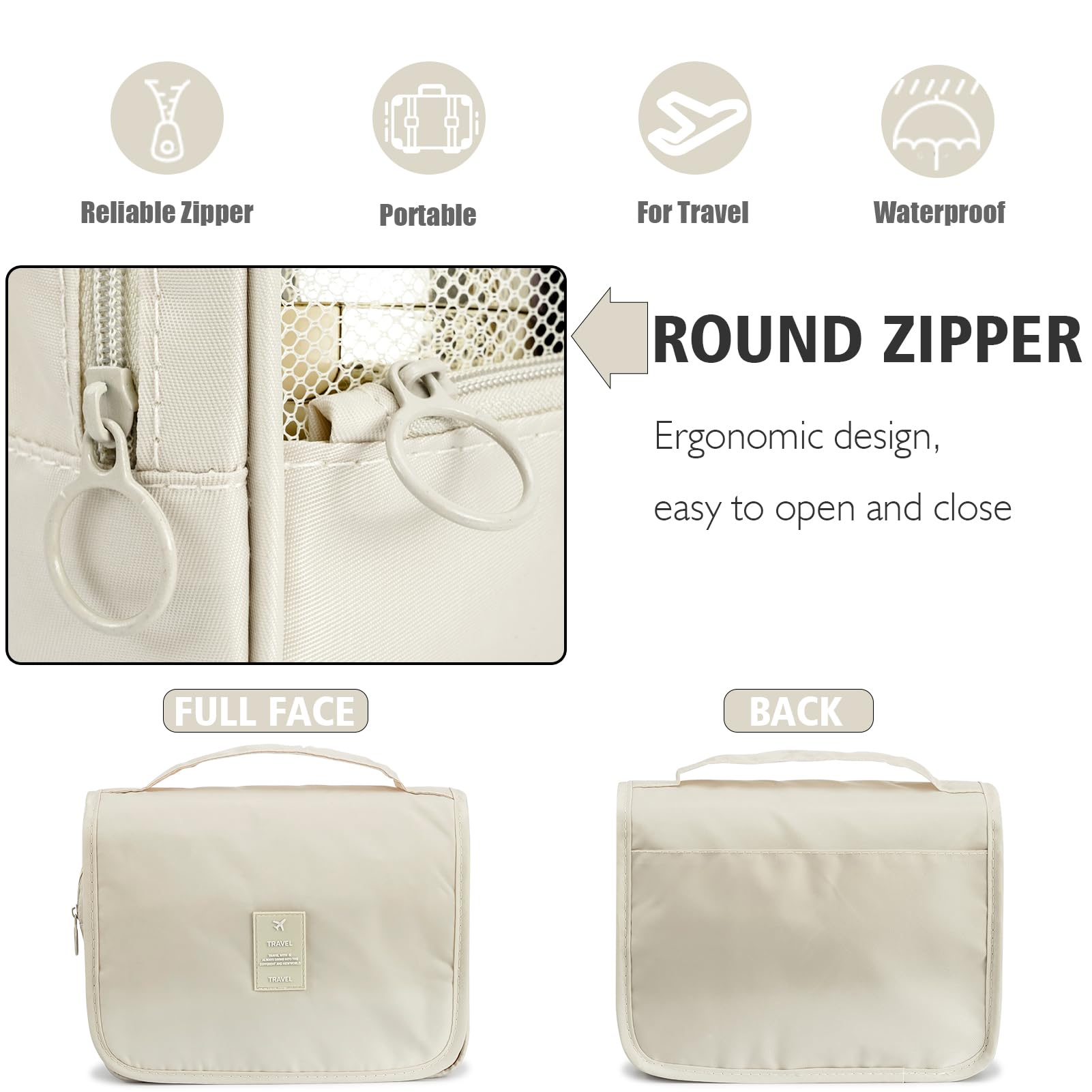 L&FY Hanging Travel Toiletry Bag for Women & Men - Waterproof Cosmetic Organizer, Makeup Pouch & Dopp Kit with Handle - Perfect for Vacation, Camping & Business Trips