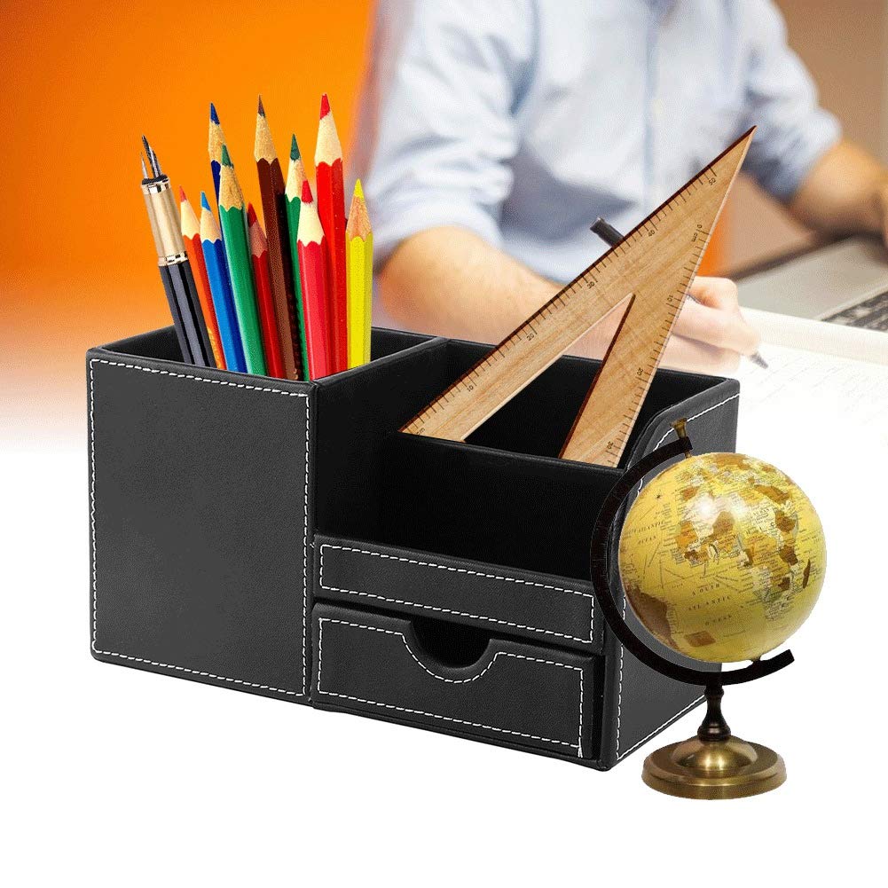 Premium GOTOTOP Desk Organizer - Multifunctional Office Stationery Storage with 5 Compartments | Perfect for Home Office, School & Workspace Organization