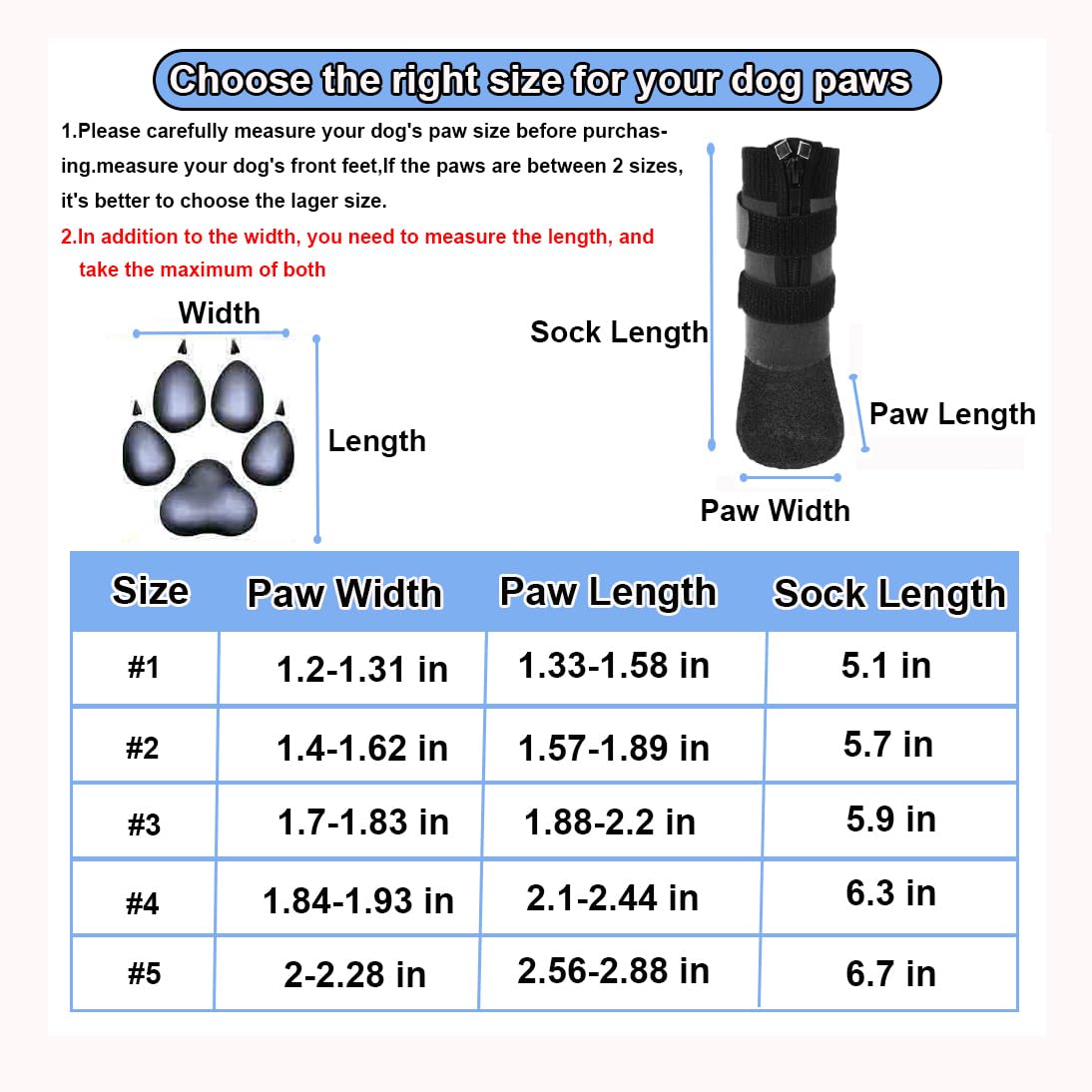 Waterproof Anti-Slip Dog Boots with Zipper - Paw Protector Shoes for Small Medium Large Dogs - Indoor Outdoor Pet Booties for Hardwood Floors & Snow (Grey) | Perfect for Winter Walks, Hiking & Home Protection