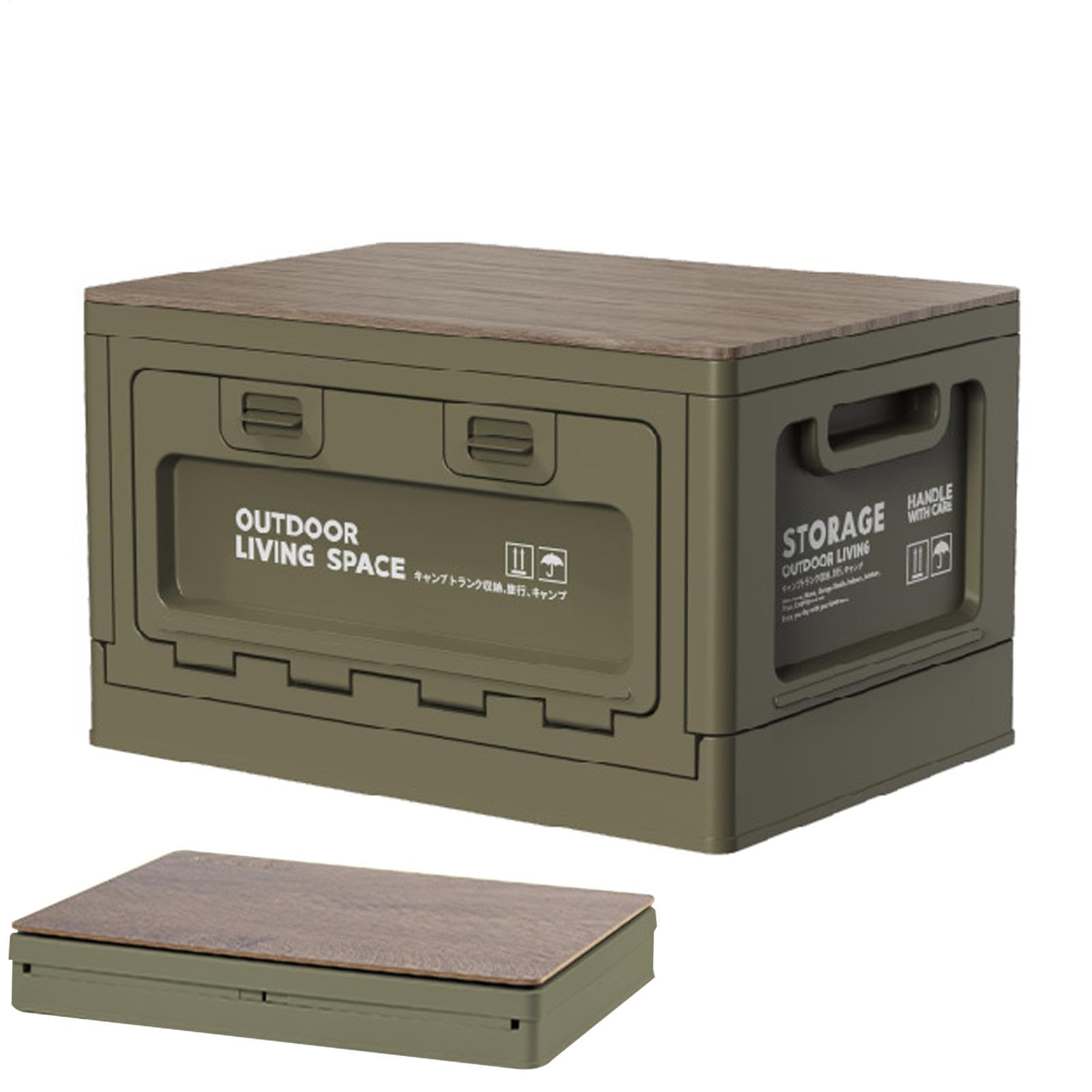 **Durable Waterproof Camping Storage Box with Lid - Large Capacity Outdoor Gear Organizer for Camping, Hiking & Travel | Compact Portable Storage Bin for Camping Supplies & Essentials**