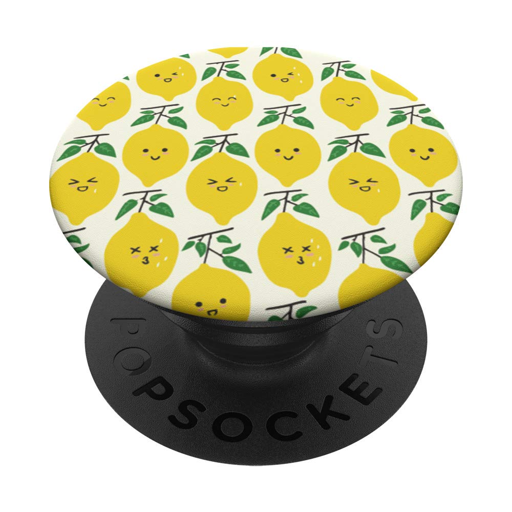Stylish Lemon Print PopGrip - Swappable Phone Grip for iPhone & Android - Perfect Gift for Teen Girls & College Students - Great for Dorm Decor, Back-to-School & Summer Accessories