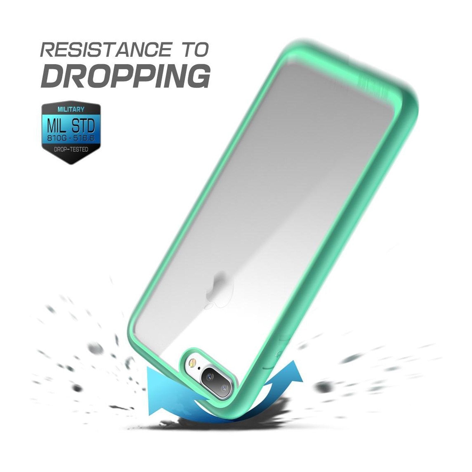 iPhone 8 Plus Case - Slim Clear Protective Cover with Unicorn Beetle Style in Green | Perfect for Everyday Use, Work & Outdoor Activities