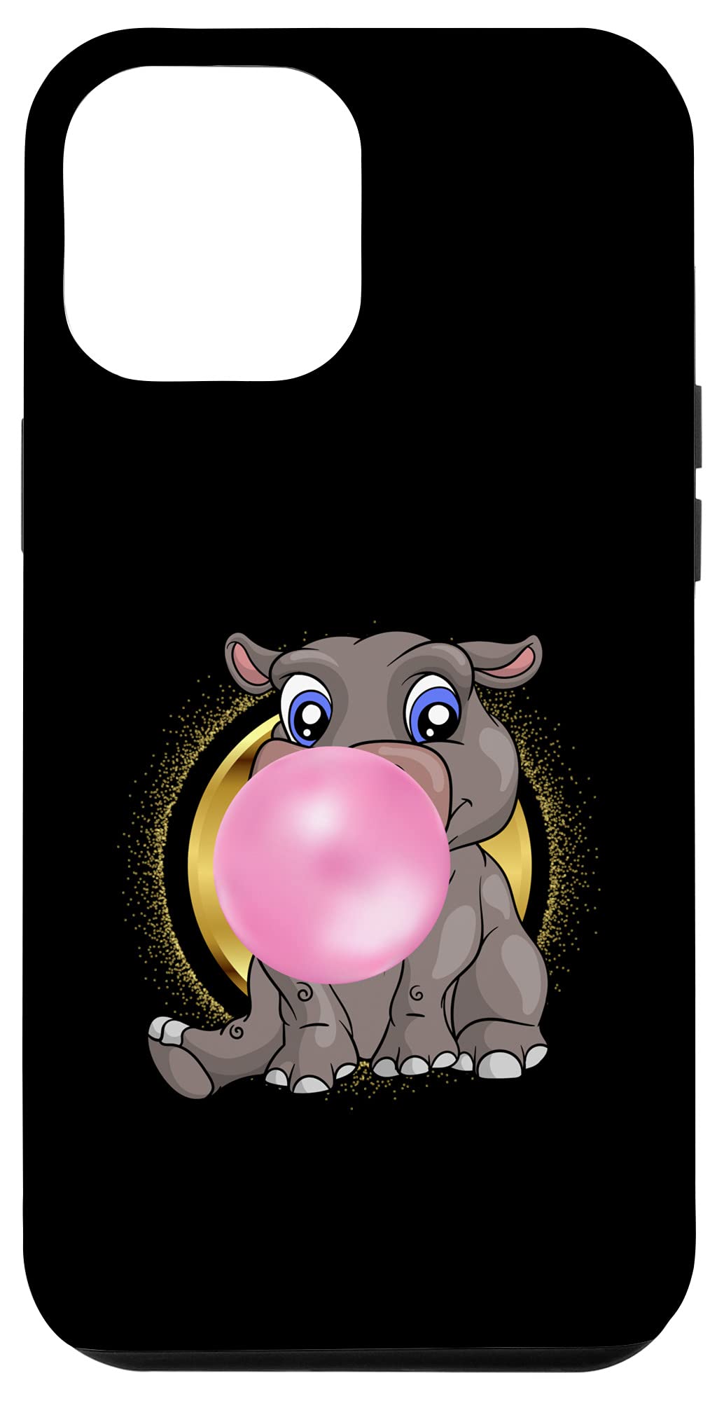 iPhone 12 Pro Max Cute Hippo Animal Pink Bubble Gum Hippopotamus Case - Durable Protective Cover for Women Girls - Perfect for Everyday Use, School, Work & Travel